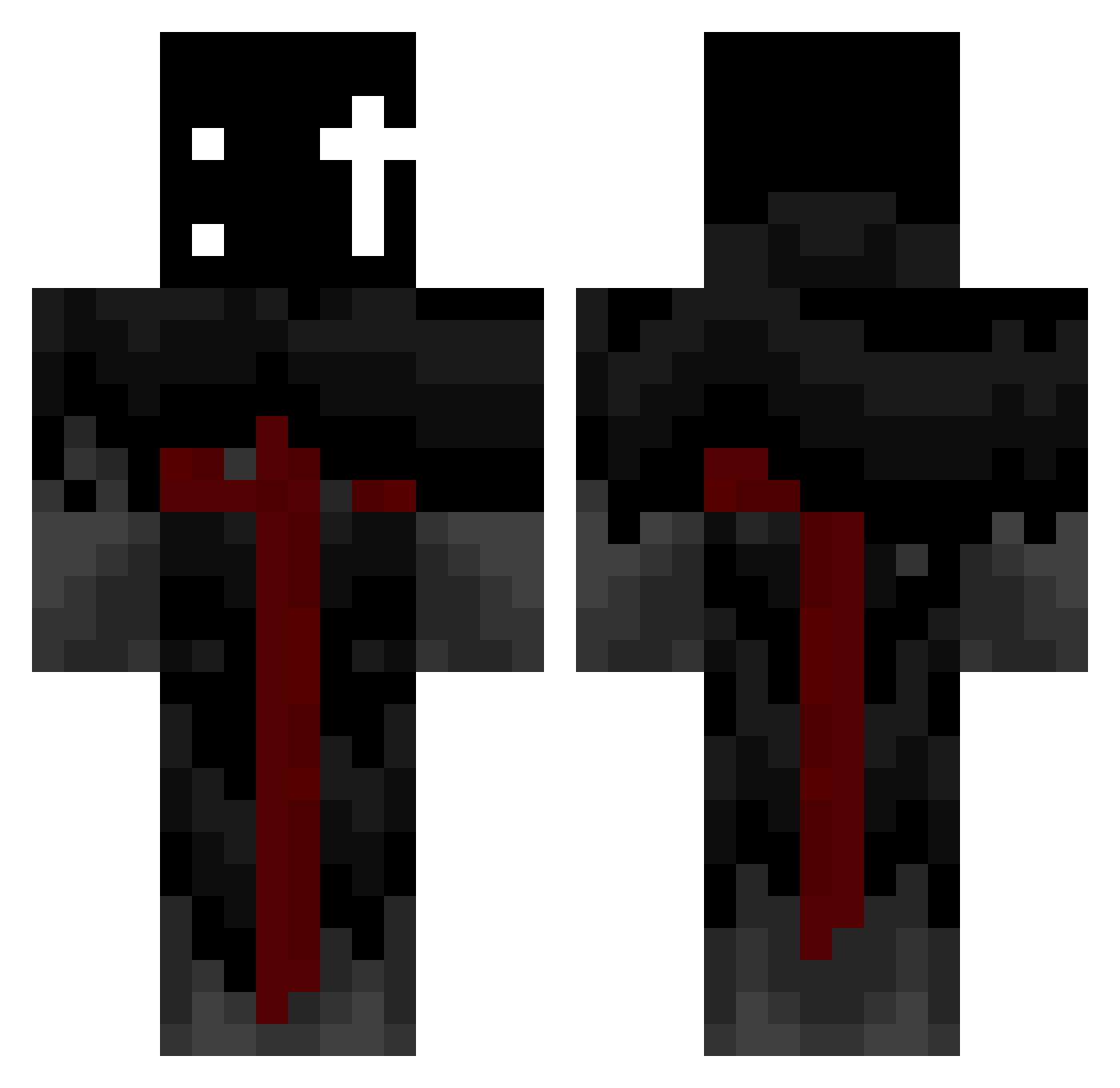 ShadowsCasting Minecraft skin, front and back view