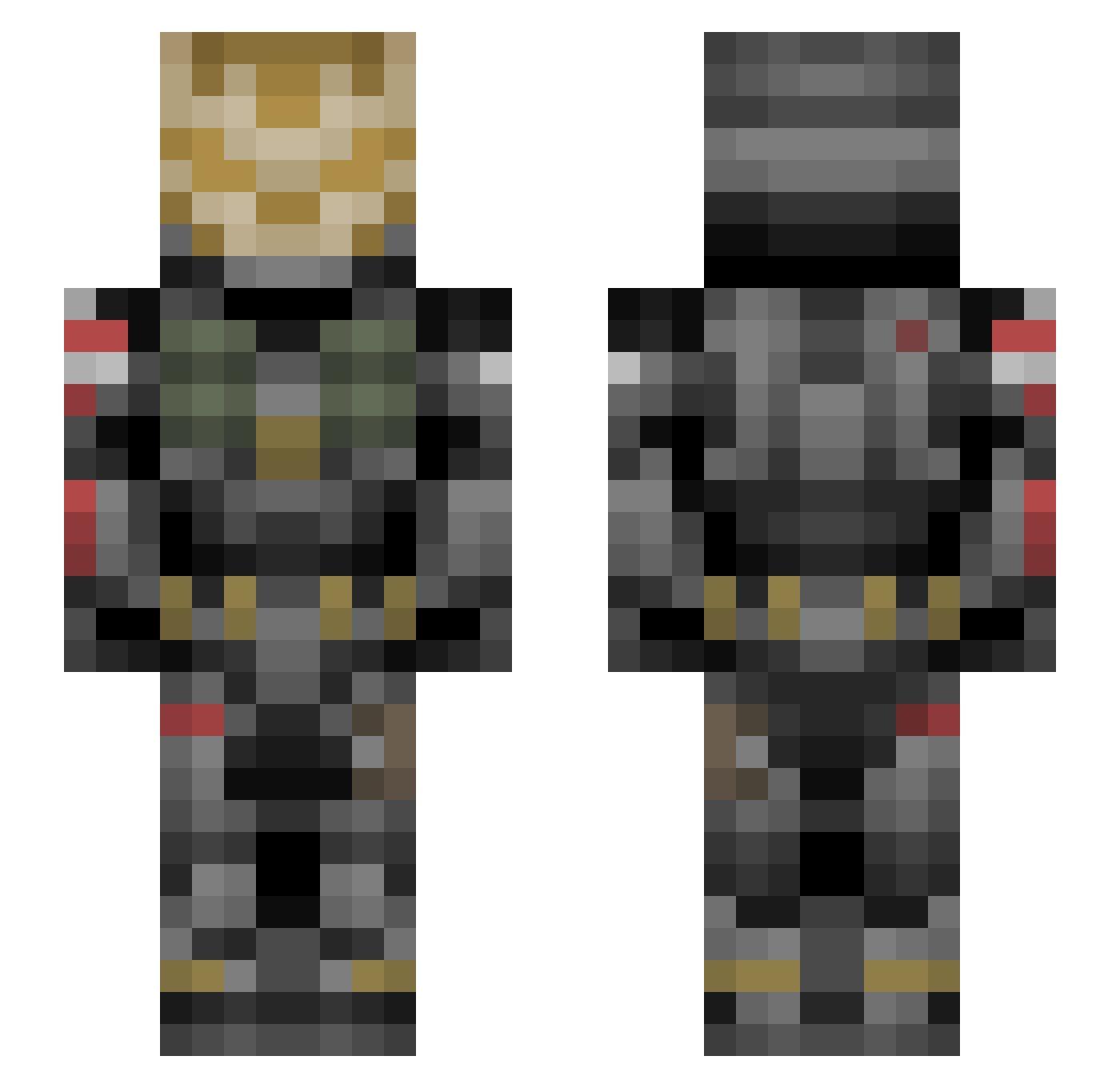 Rose_Thief Minecraft skin, front and back view