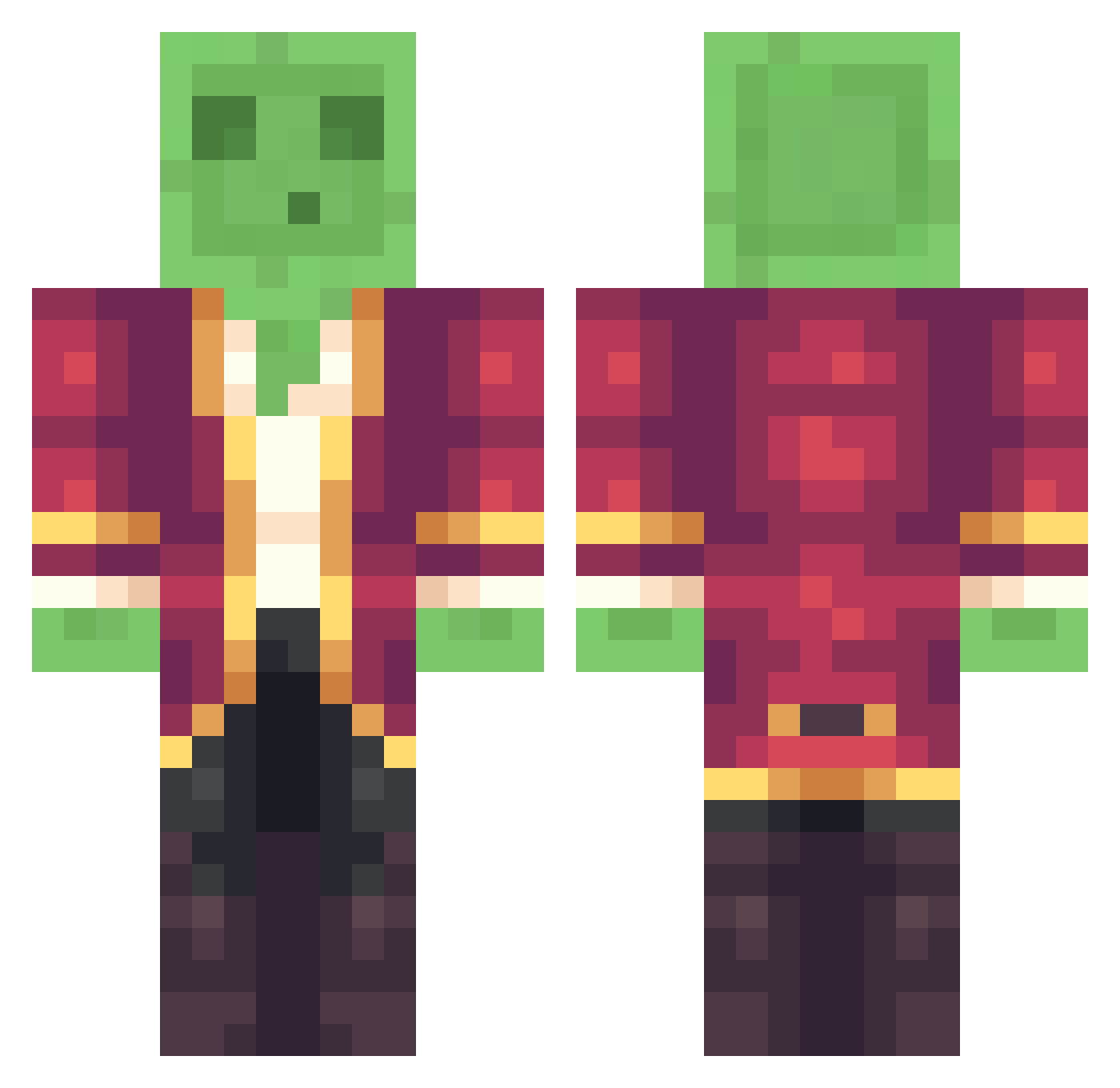 iamKWAZY Minecraft skin, front and back view
