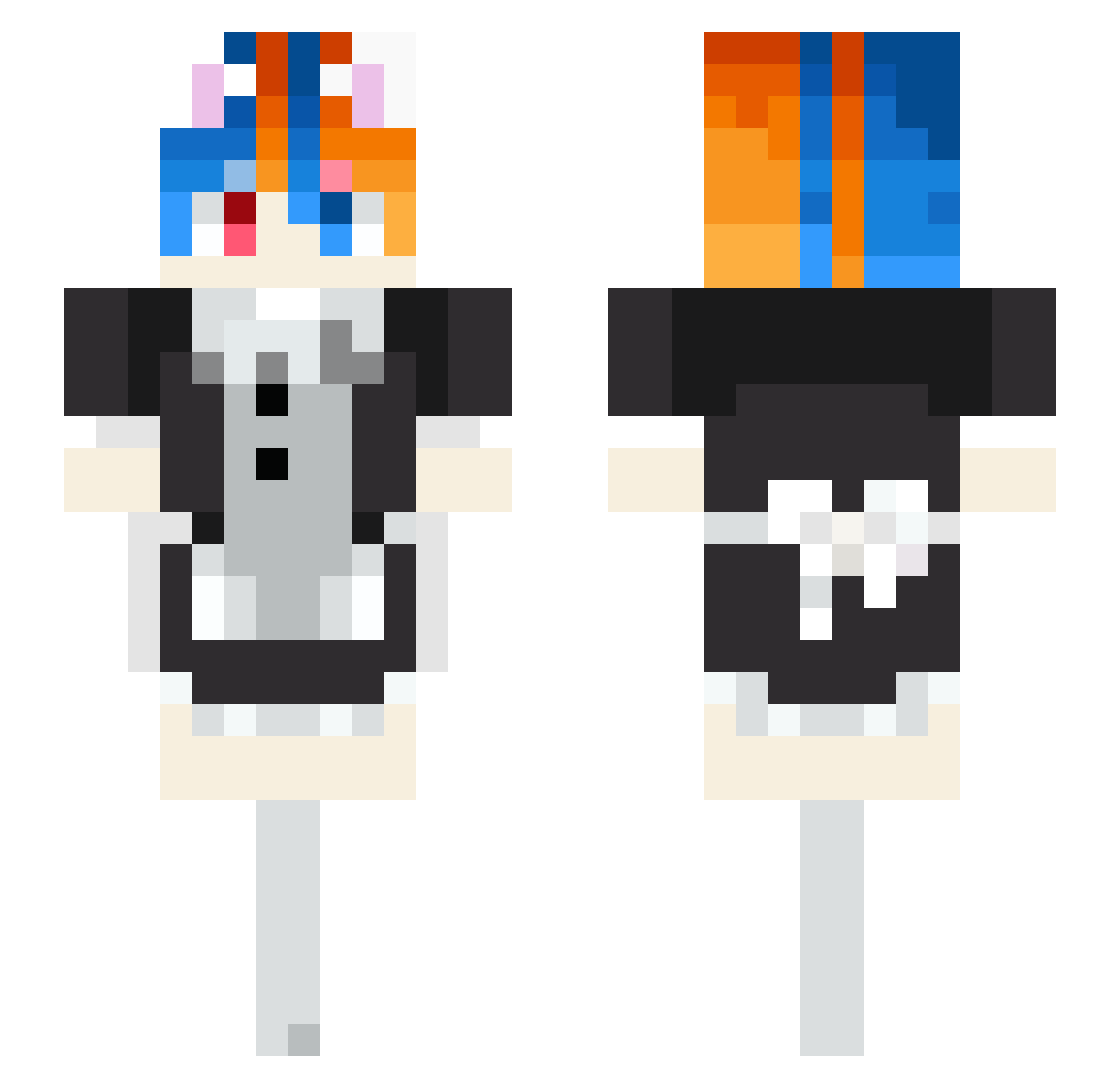 TimeYears Minecraft skin, front and back view