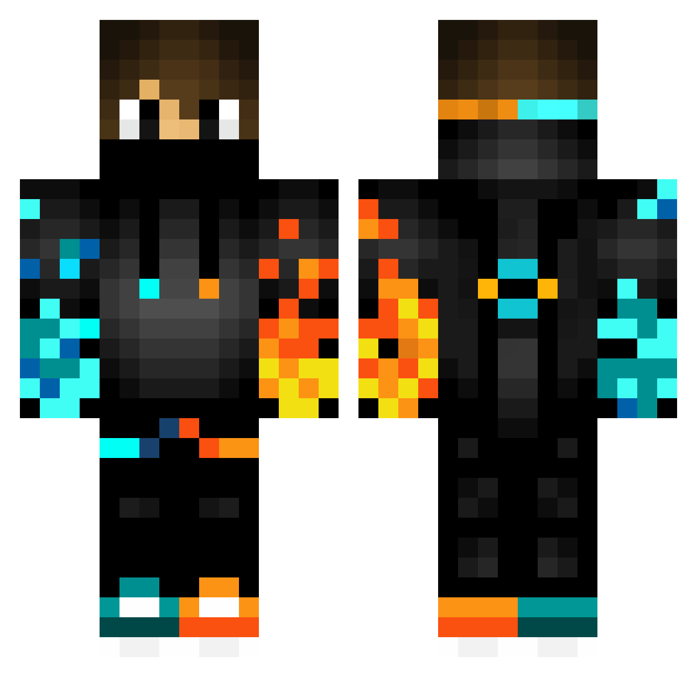 Shoemaker Minecraft skin, front and back view