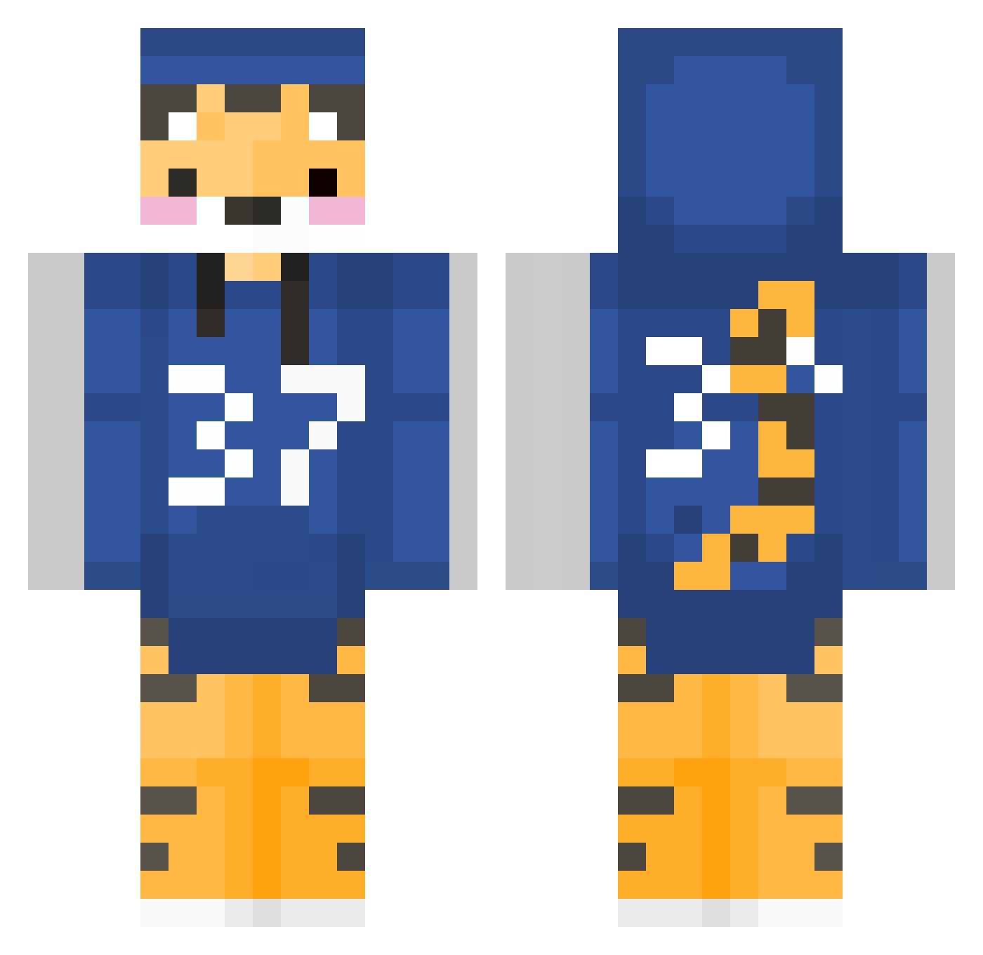 CoolTiger37 Minecraft skin, front and back view