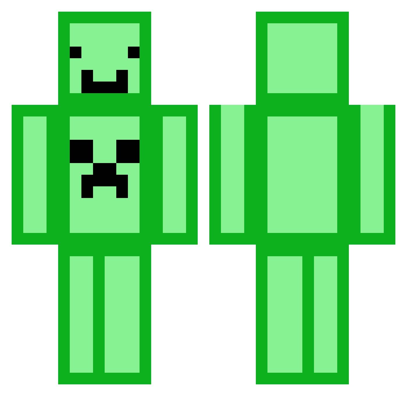 Procutter_sage Minecraft skin, front and back view