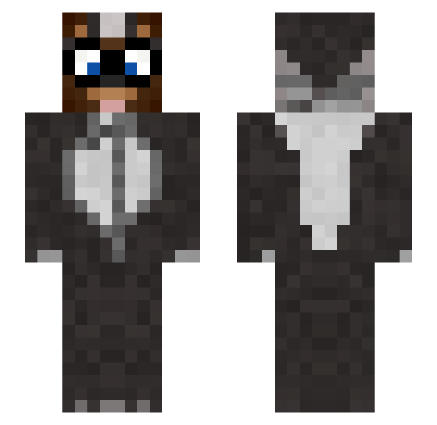 DepressedDog Minecraft skin, front and back view
