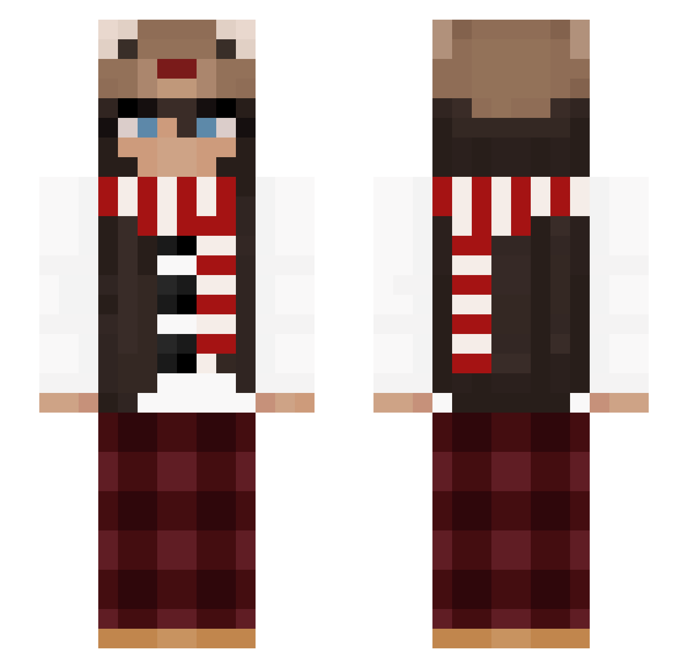 xMemZx Minecraft skin, front and back view