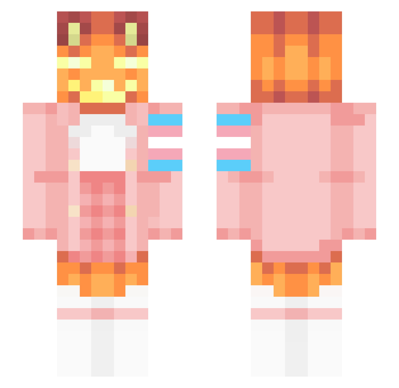Astralachnea Minecraft skin, front and back view
