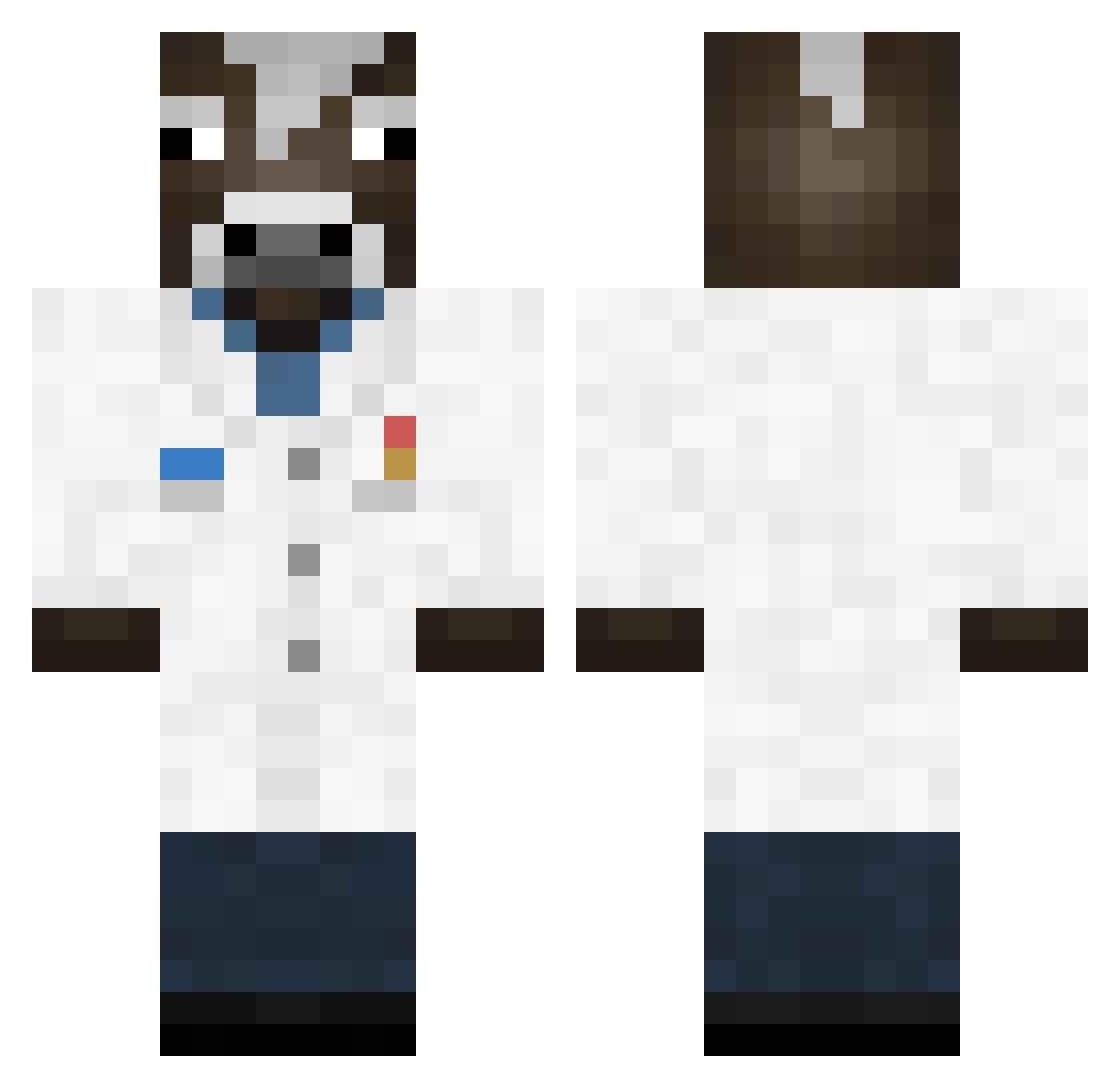 Ruminant Minecraft skin, front and back view