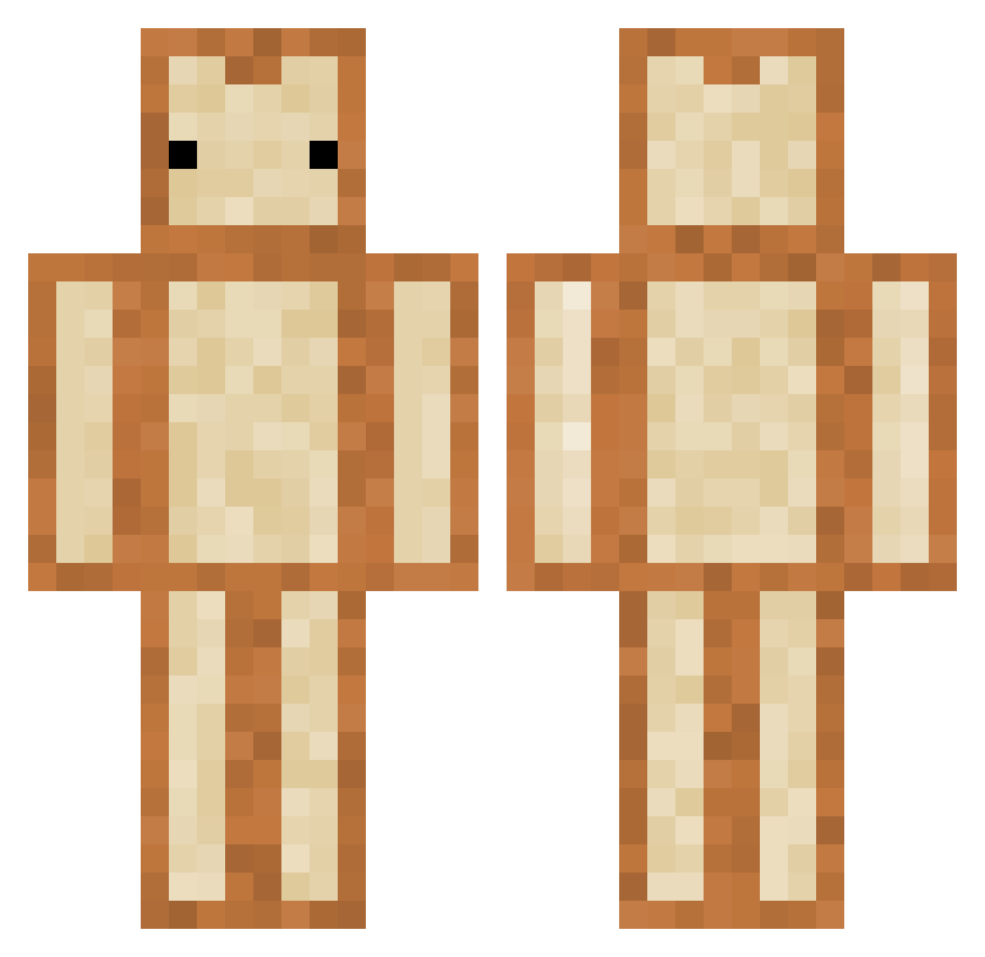 PrestonMarch Minecraft skin, front and back view