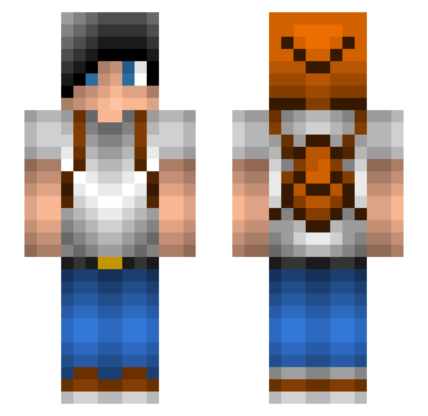 Cyclore Minecraft skin, front and back view
