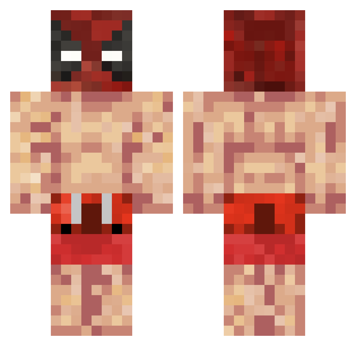 SuperMiloPita Minecraft skin, front and back view