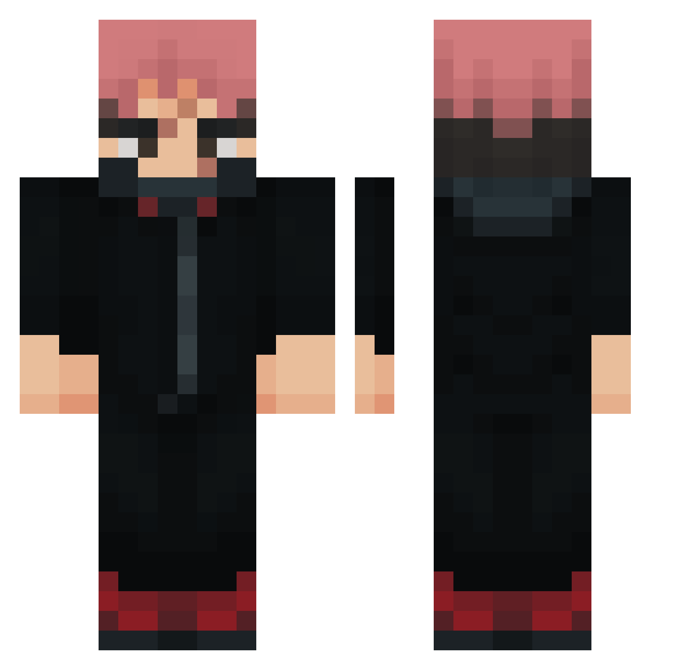 BucketHead09 Minecraft skin, front and back view