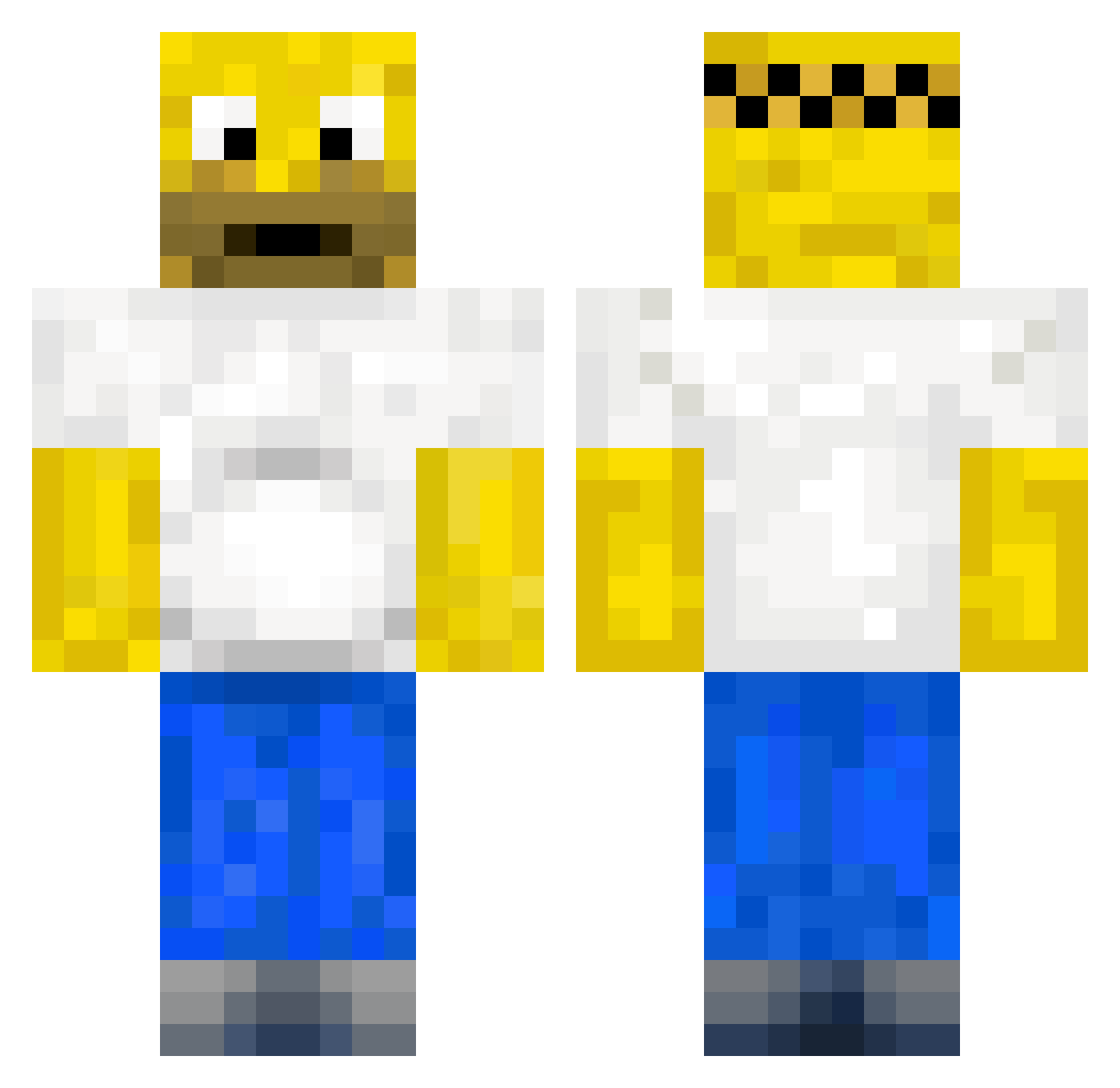 Homersimpson1 Minecraft skin, front and back view