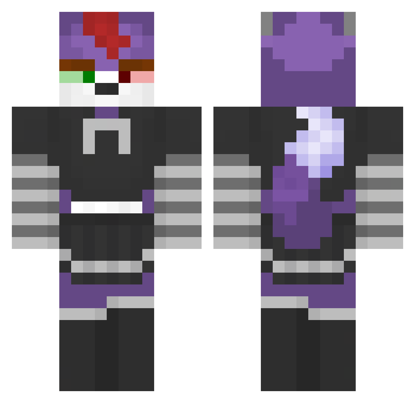 Zapsonik Minecraft skin, front and back view