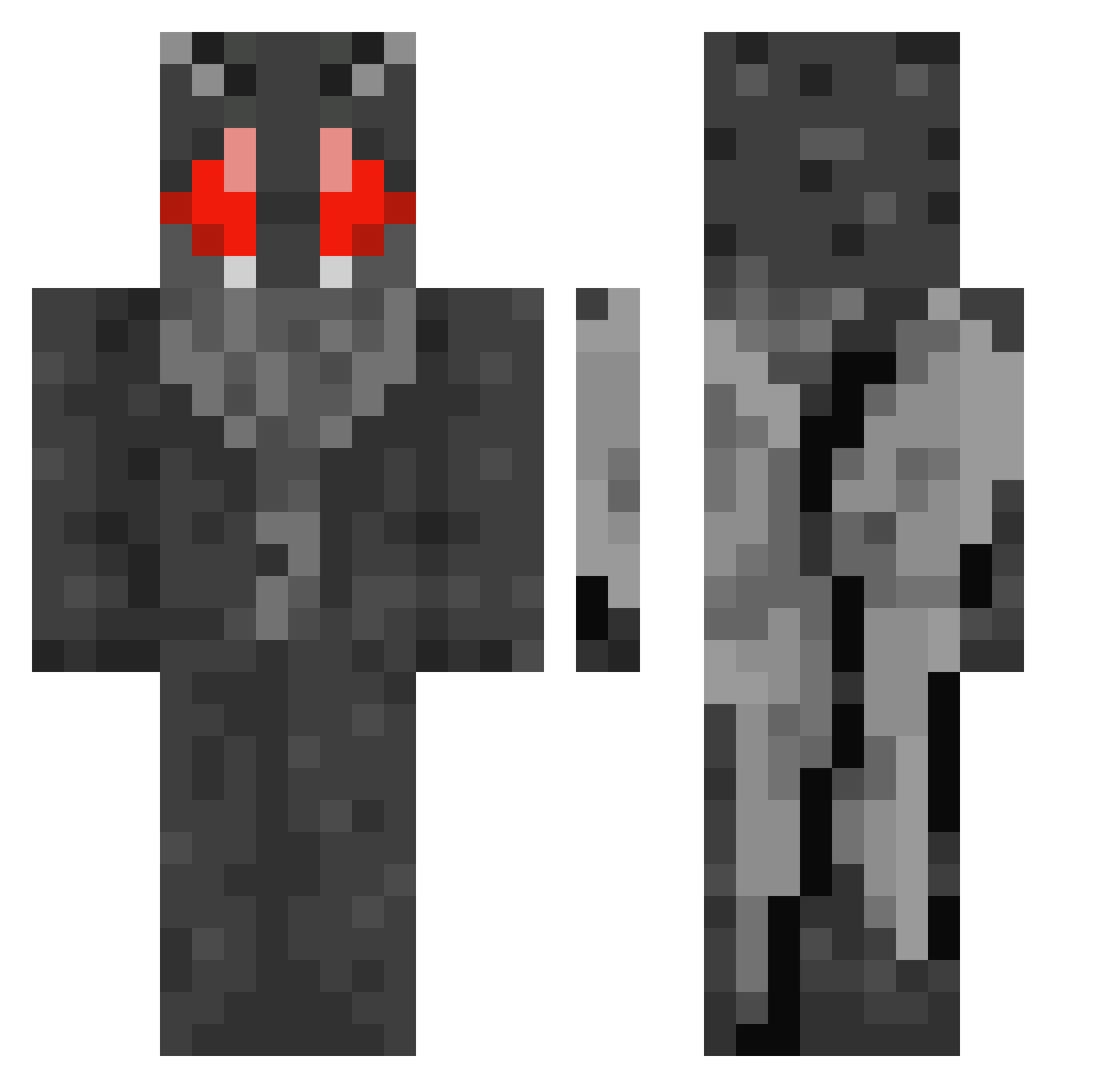 Cornix Minecraft skin, front and back view