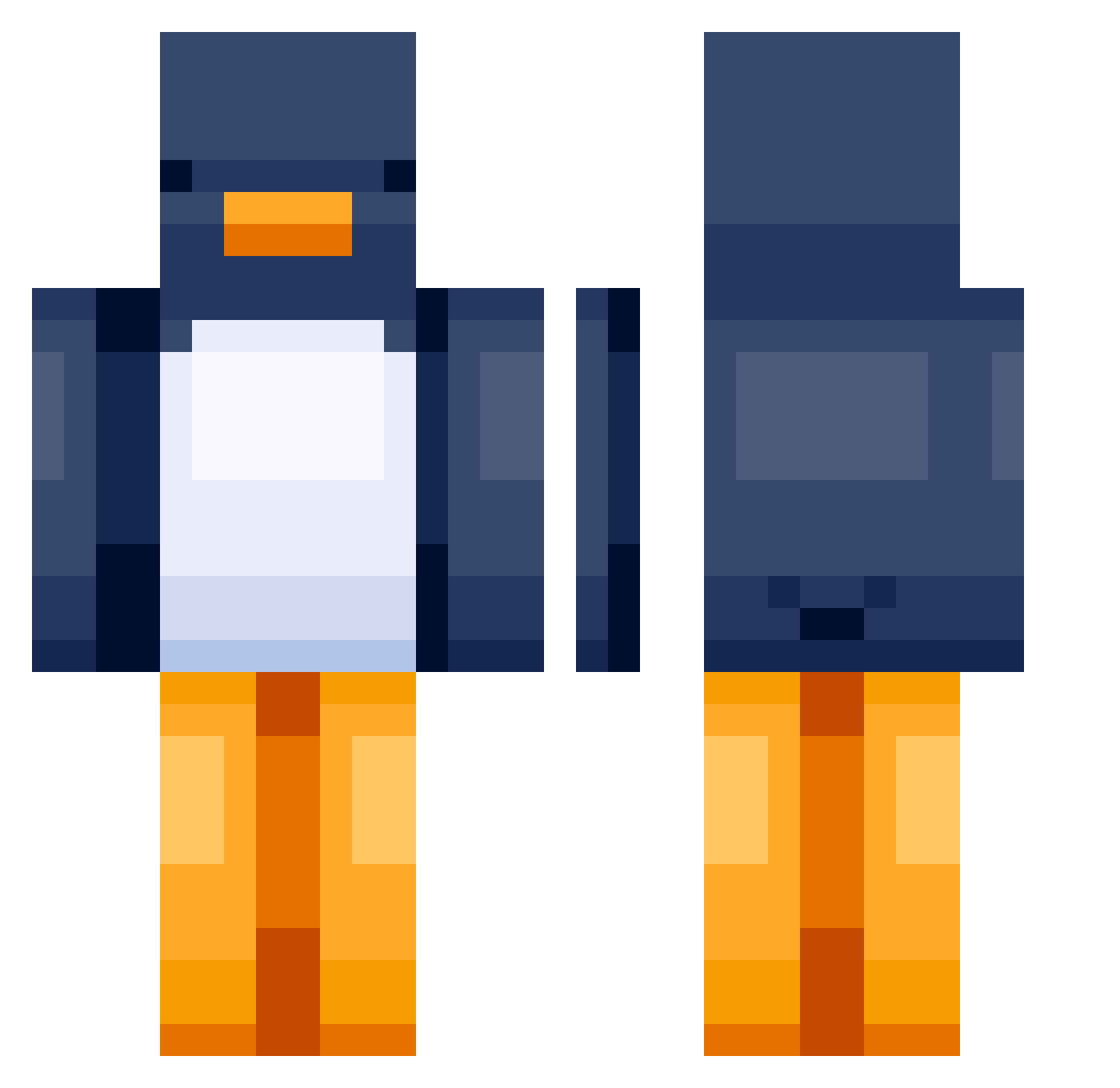 Rox_Twitch Minecraft skin, front and back view