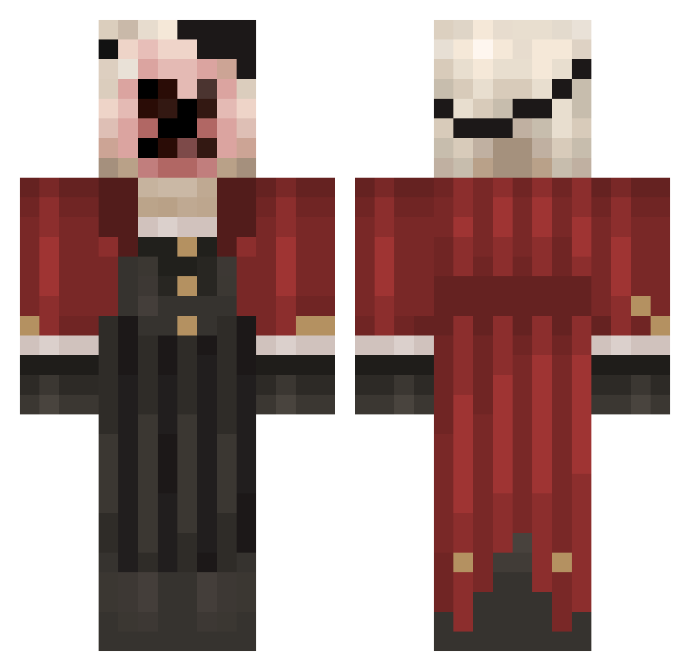 TropicalStar Minecraft skin, front and back view