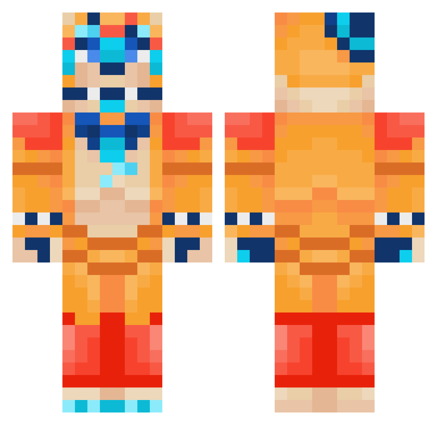 Kuroes_ Minecraft skin, front and back view