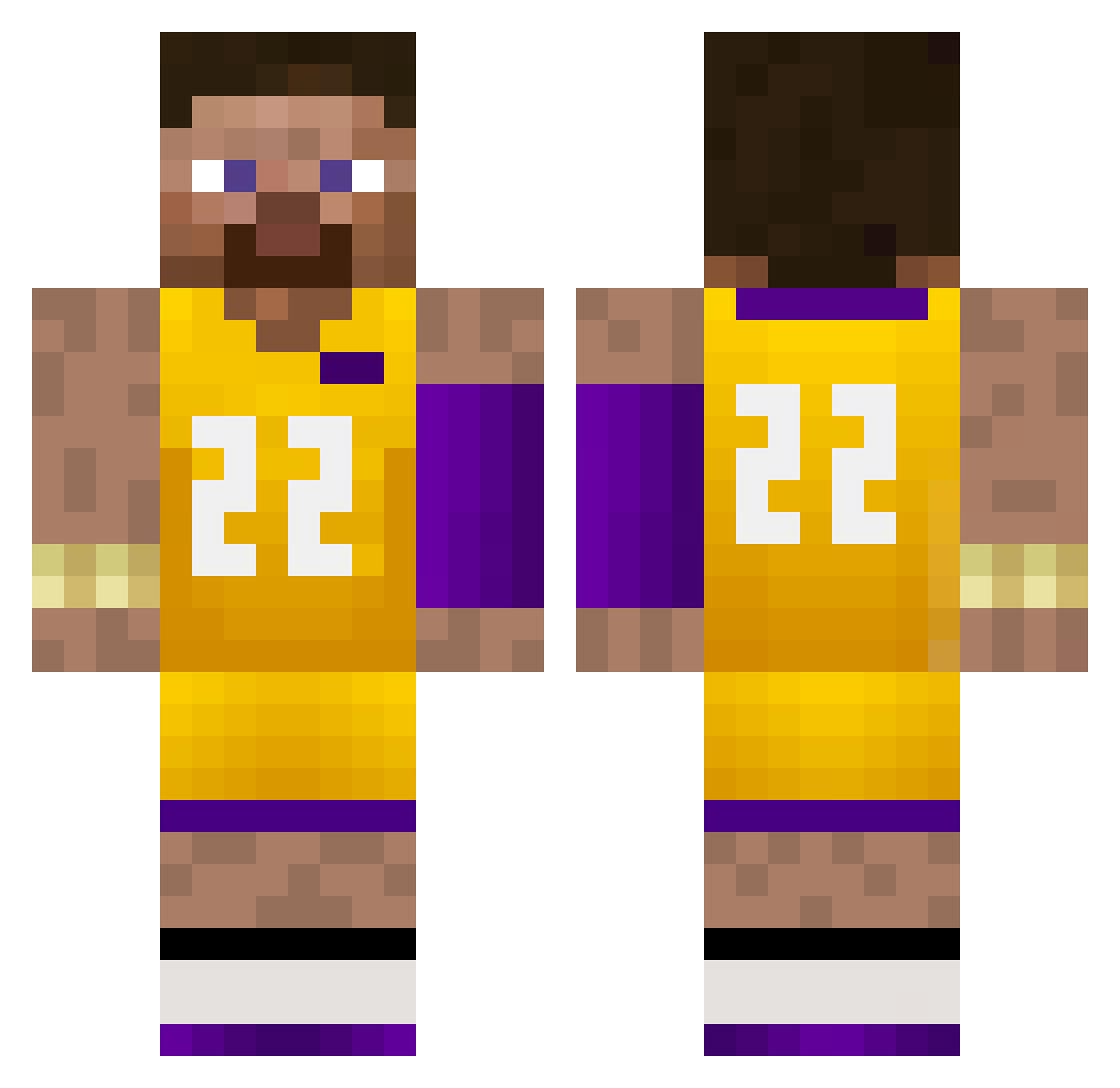 QVLW Minecraft skin, front and back view
