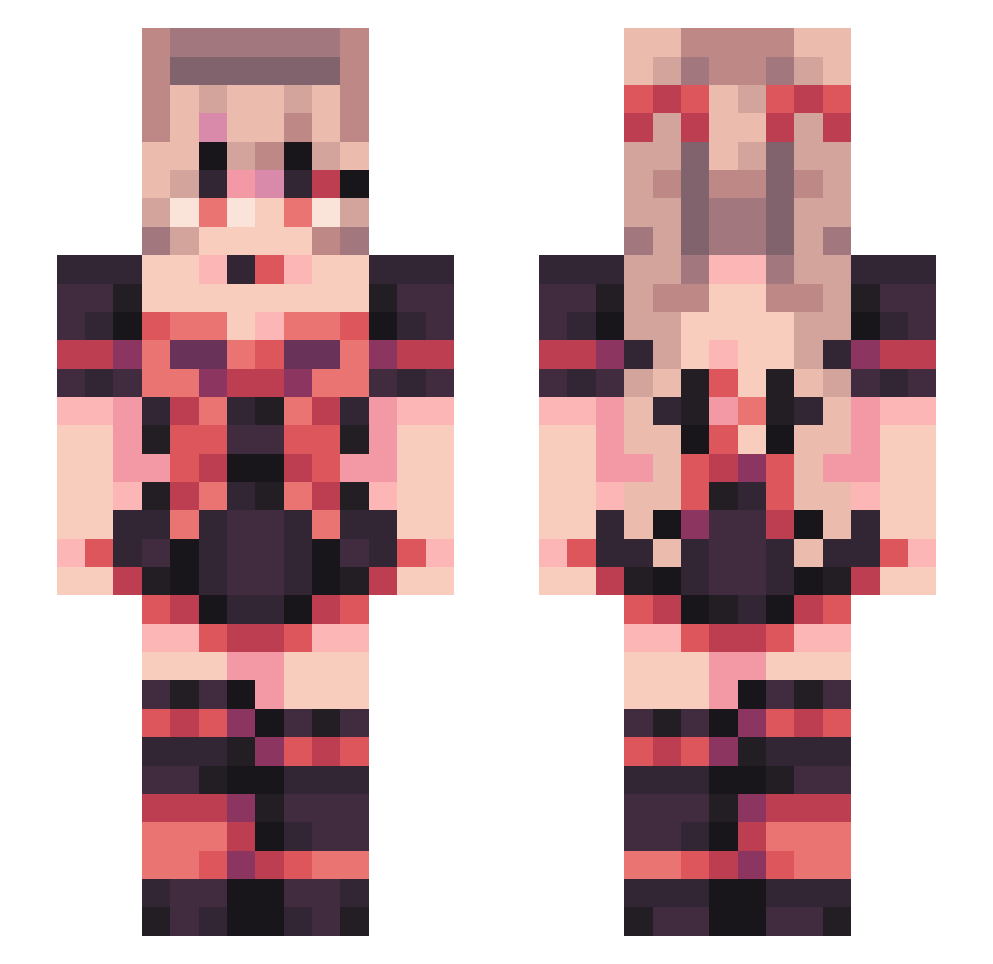 tallymarks Minecraft skin, front and back view