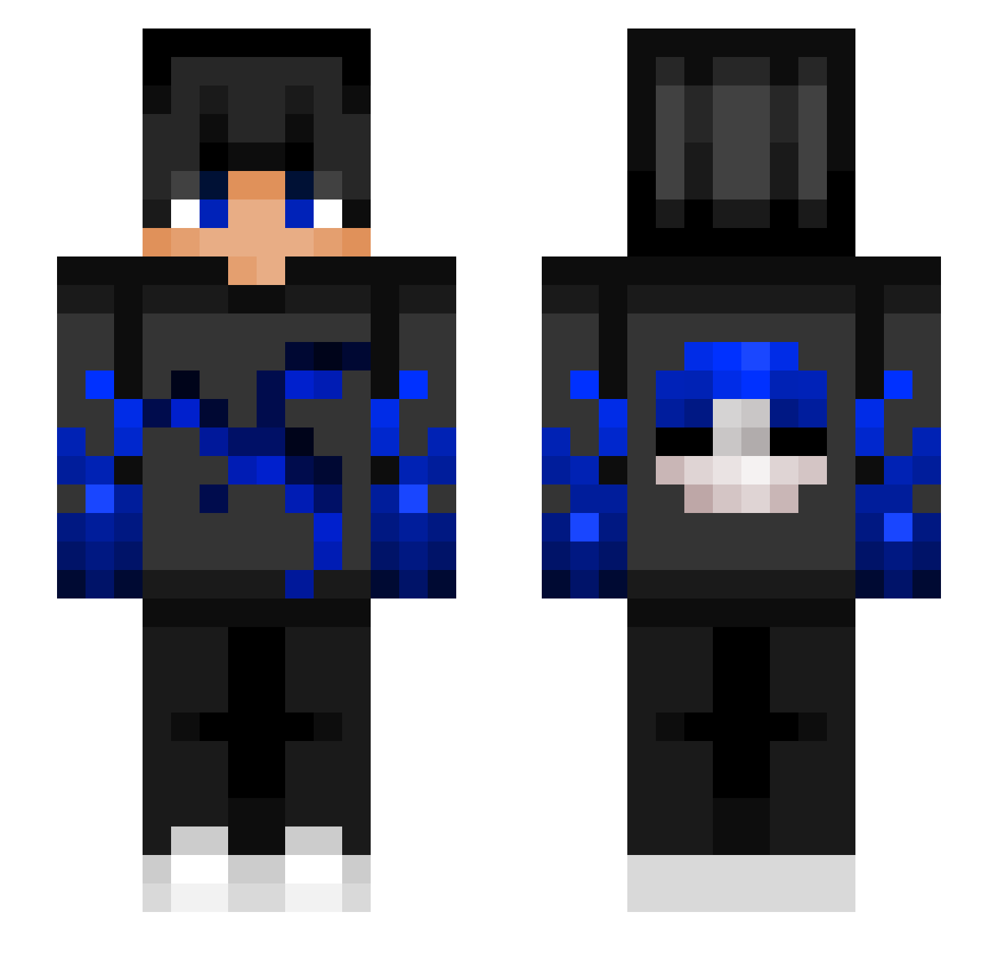 RTGLeonYT Minecraft skin, front and back view