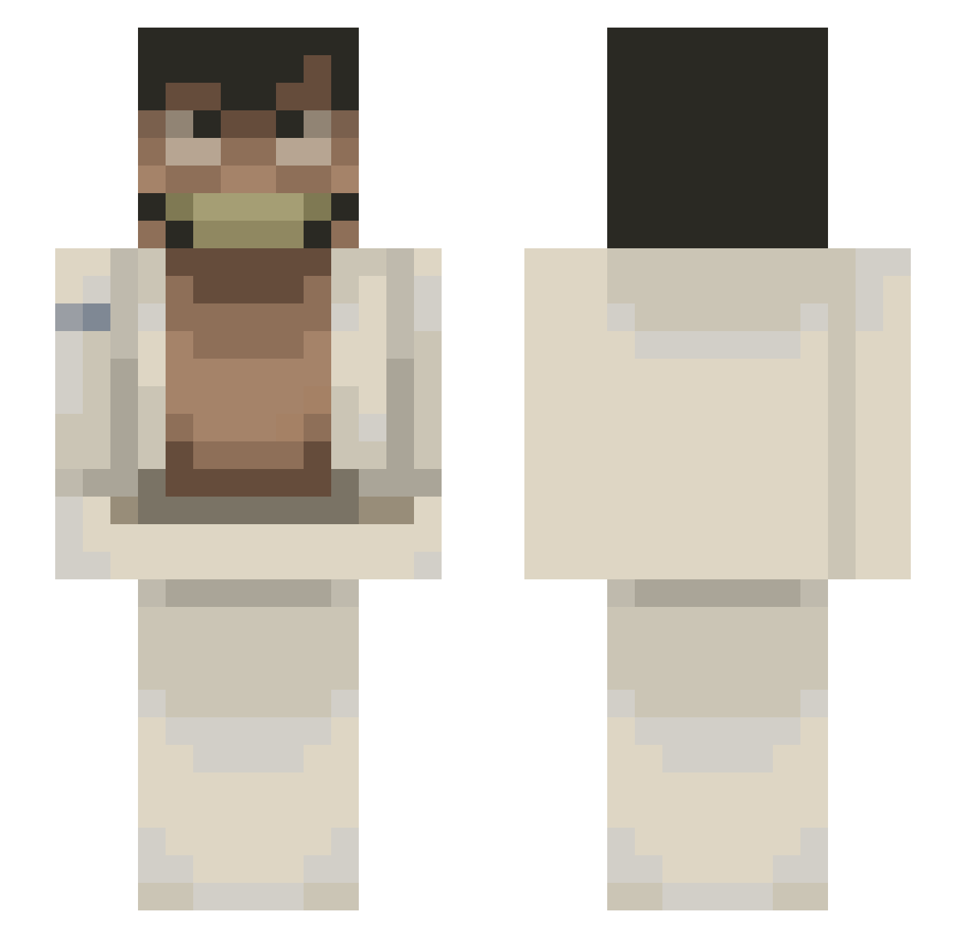 Davialfio Minecraft skin, front and back view