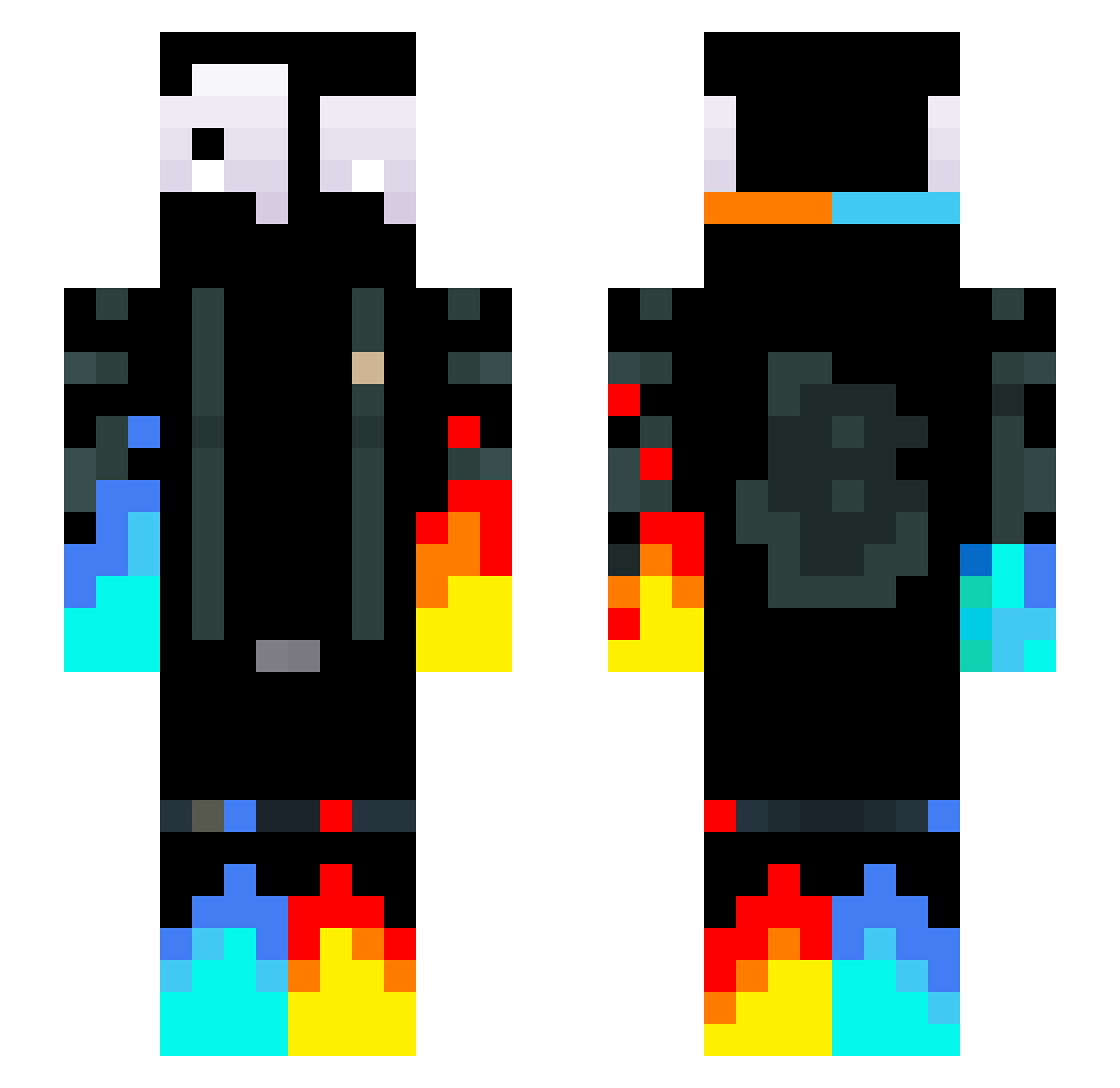 Its_Daze Minecraft skin, front and back view