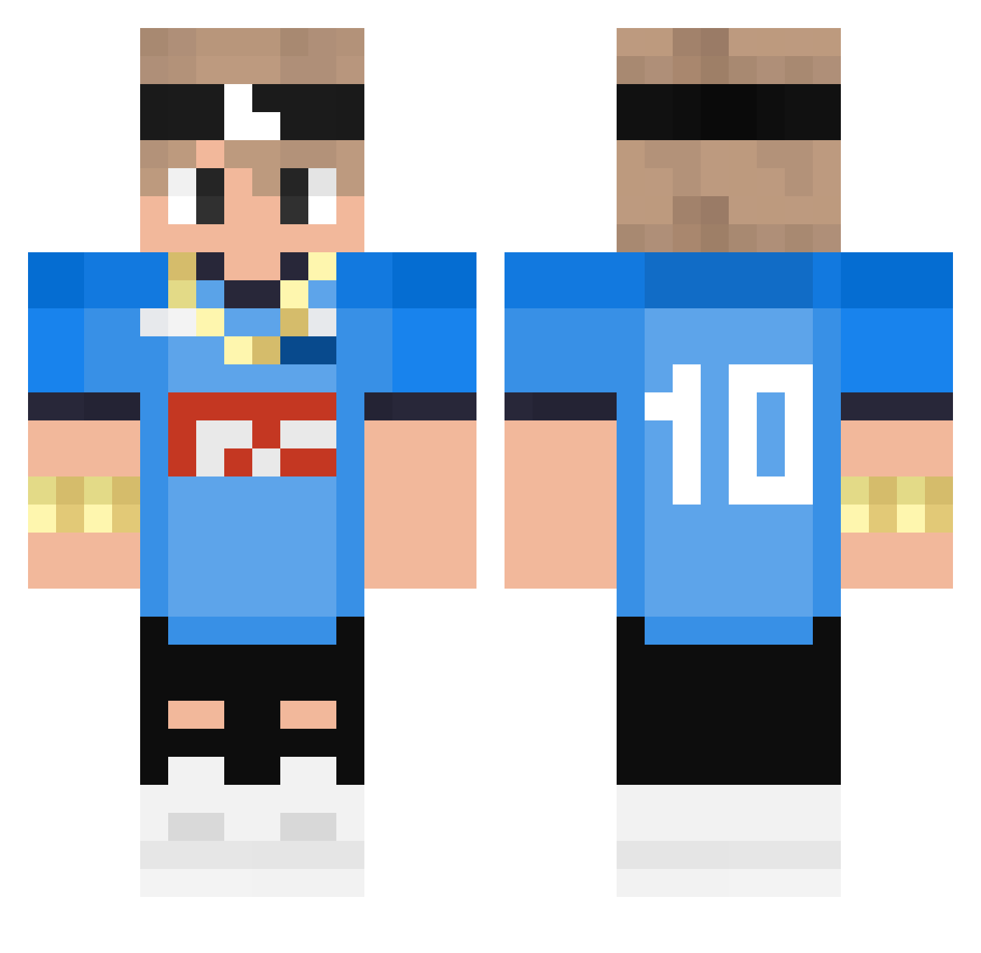 LIGAM Minecraft skin, front and back view