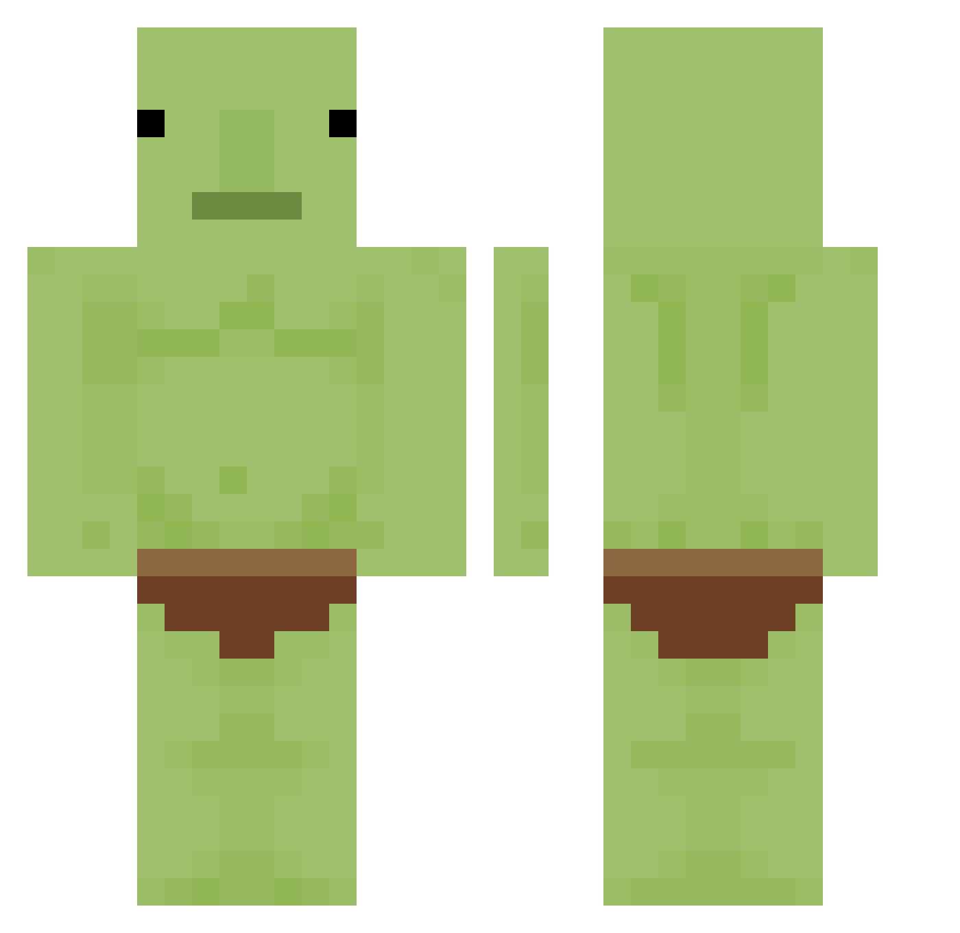 fredbob12 Minecraft skin, front and back view