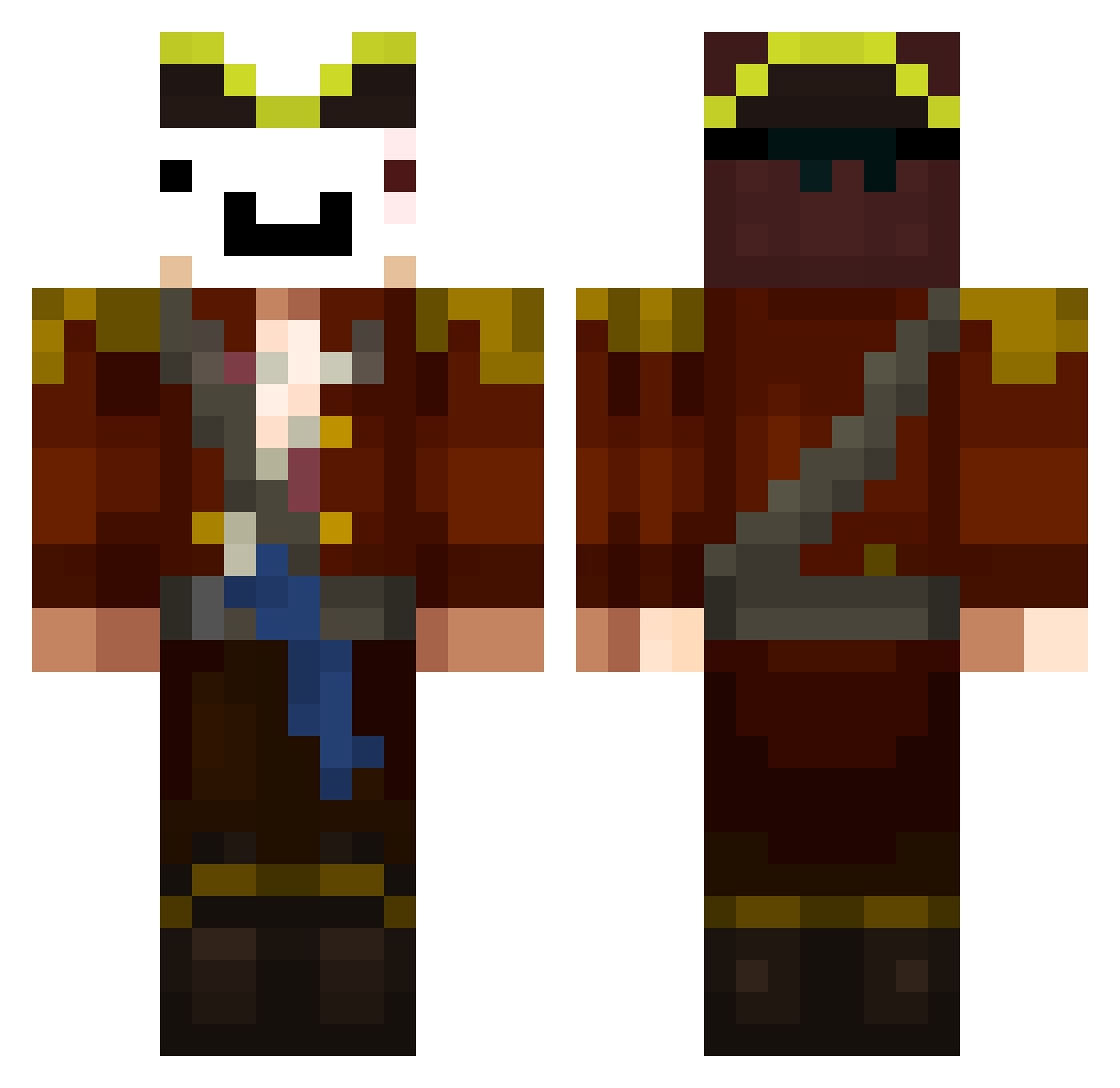 spicyyraccoon Minecraft skin, front and back view