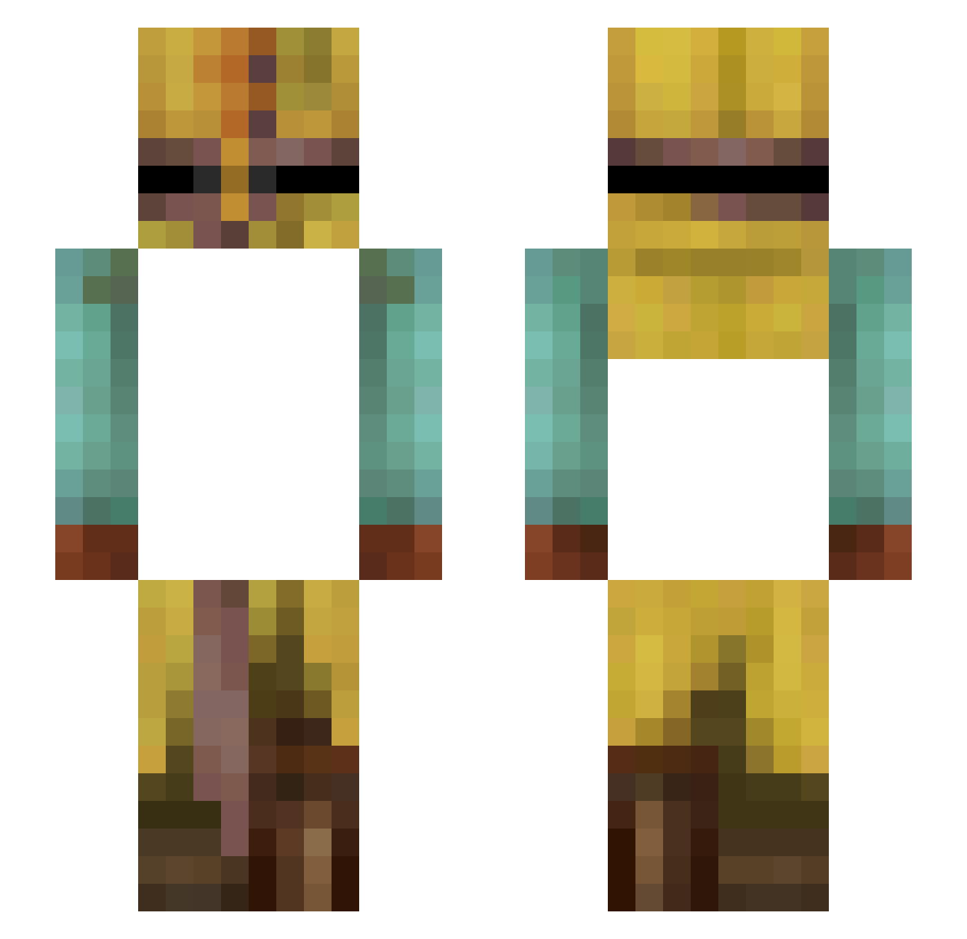ItzsGhaztzsy Minecraft skin, front and back view