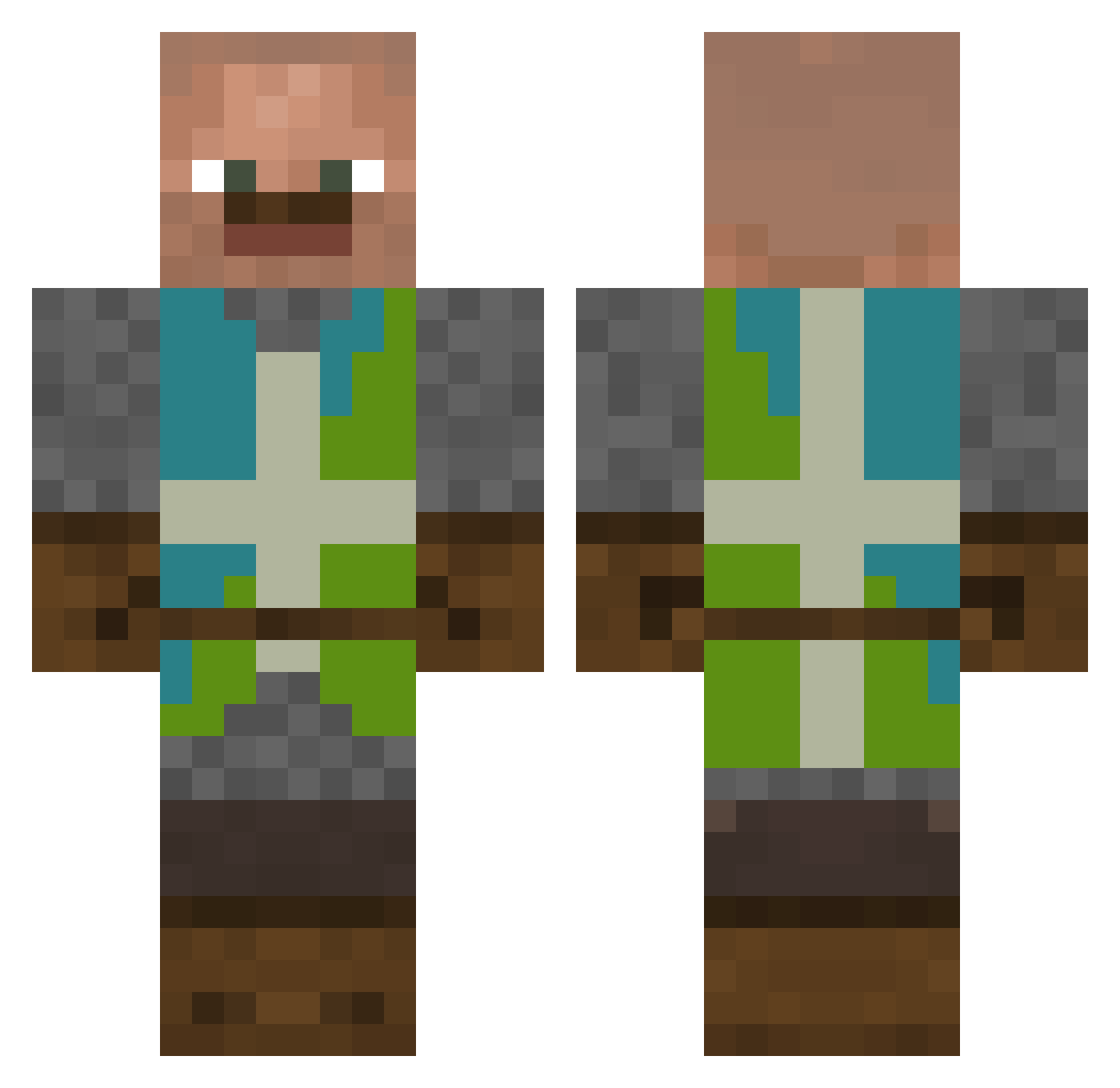 Smellend Minecraft skin, front and back view