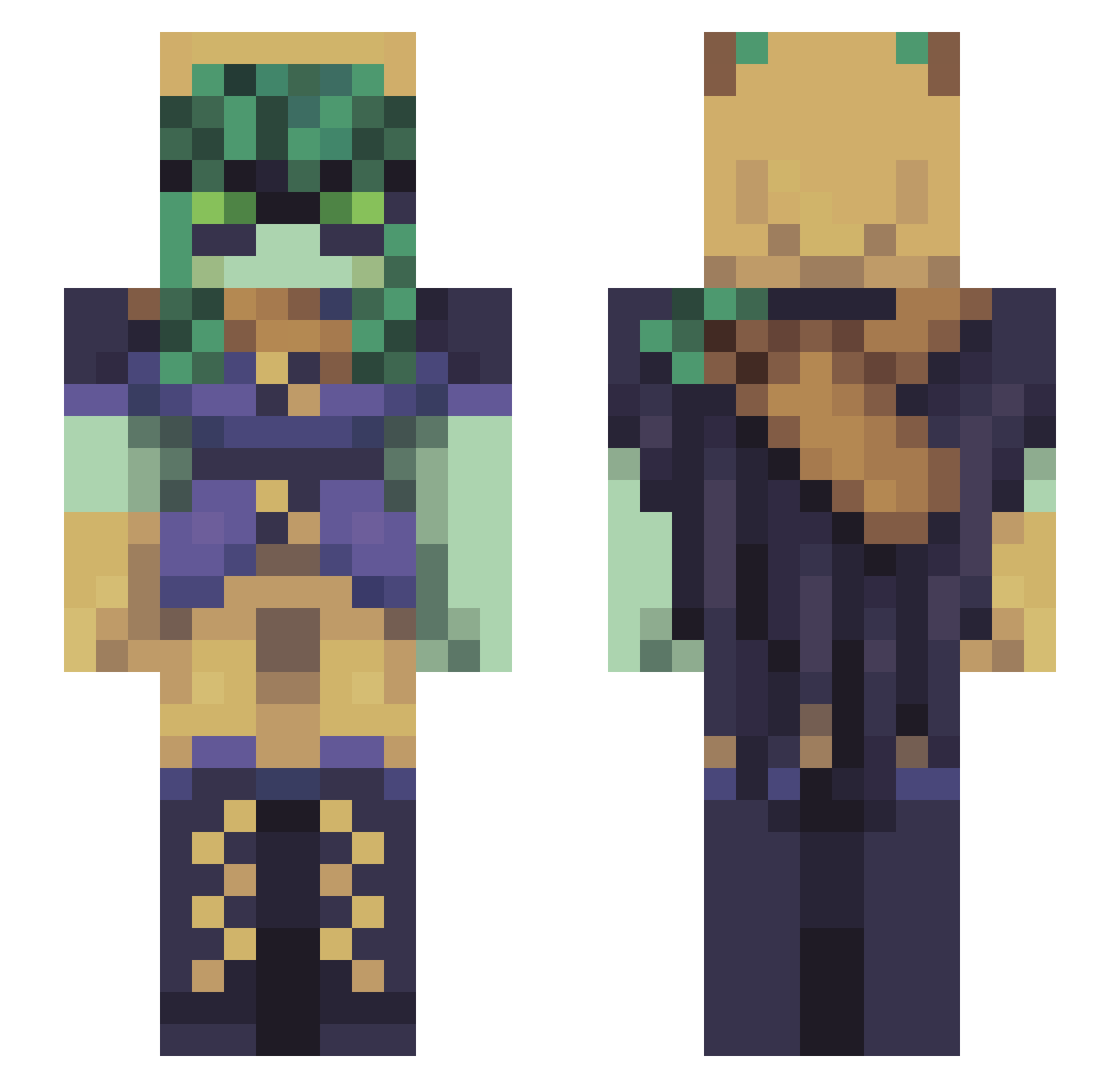 Manfreestenous Minecraft skin, front and back view