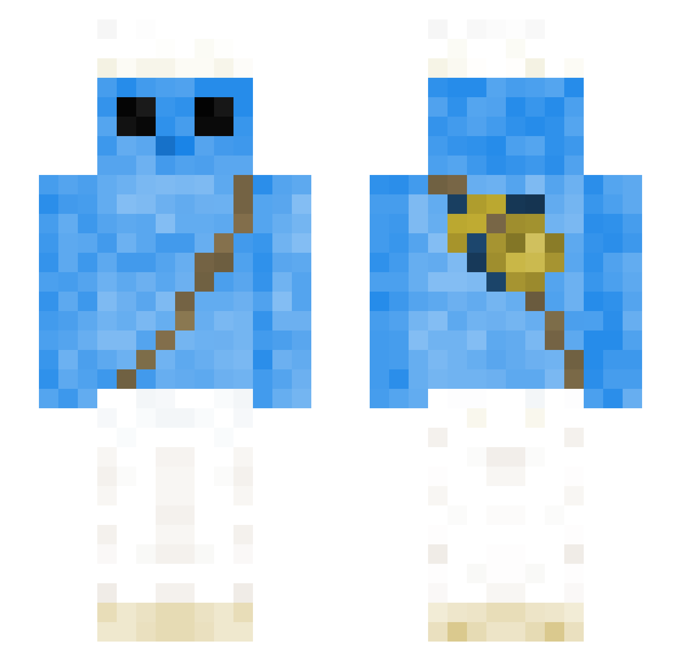 WaoooTV Minecraft skin, front and back view