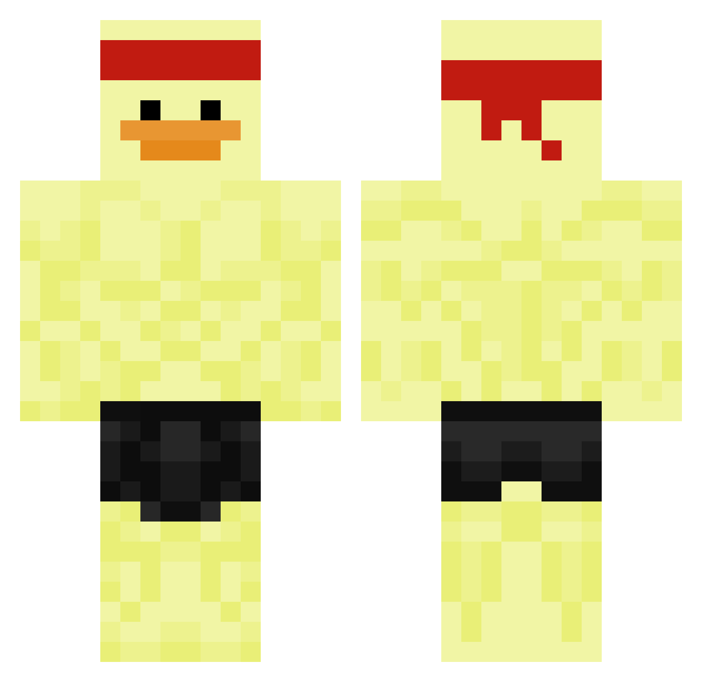 Synizy Minecraft skin, front and back view