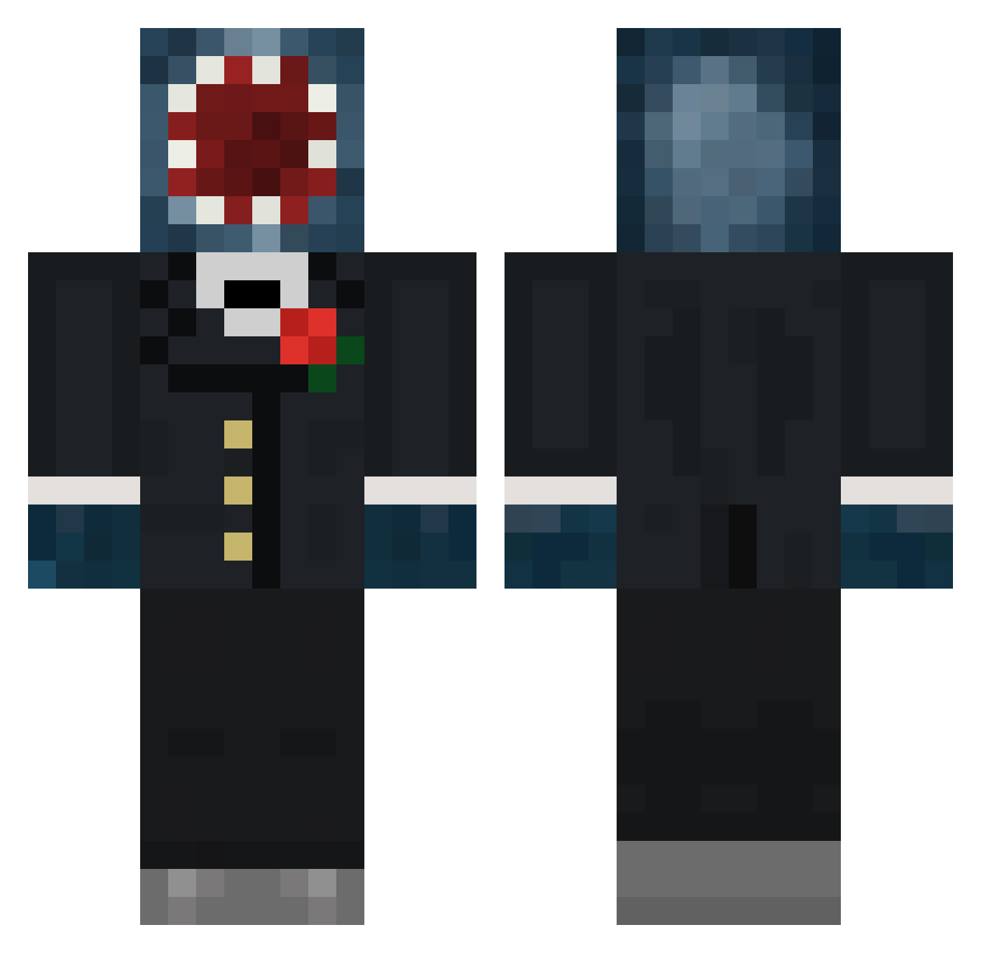 Wholesalers Minecraft skin, front and back view