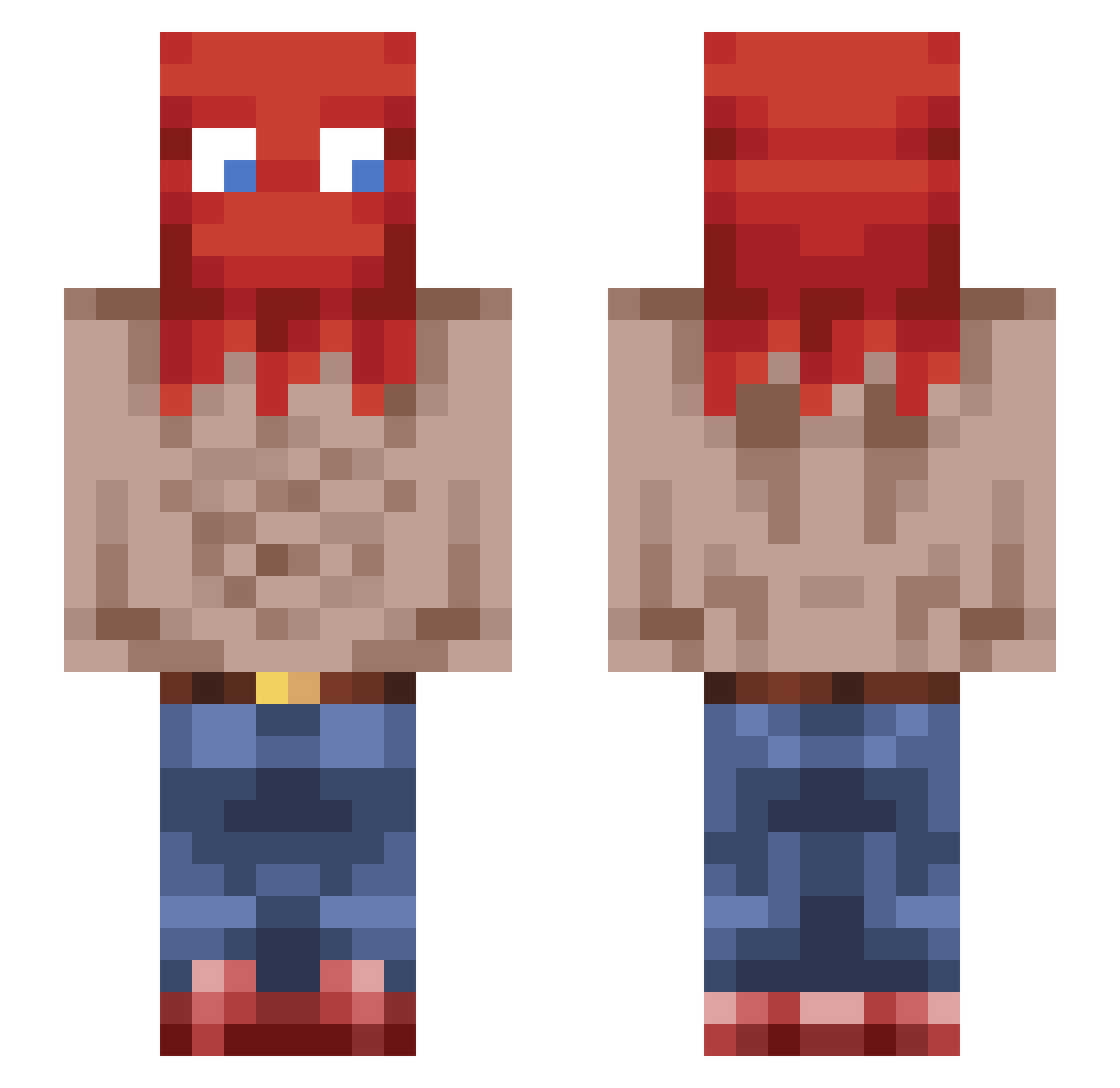 kudacrack Minecraft skin, front and back view