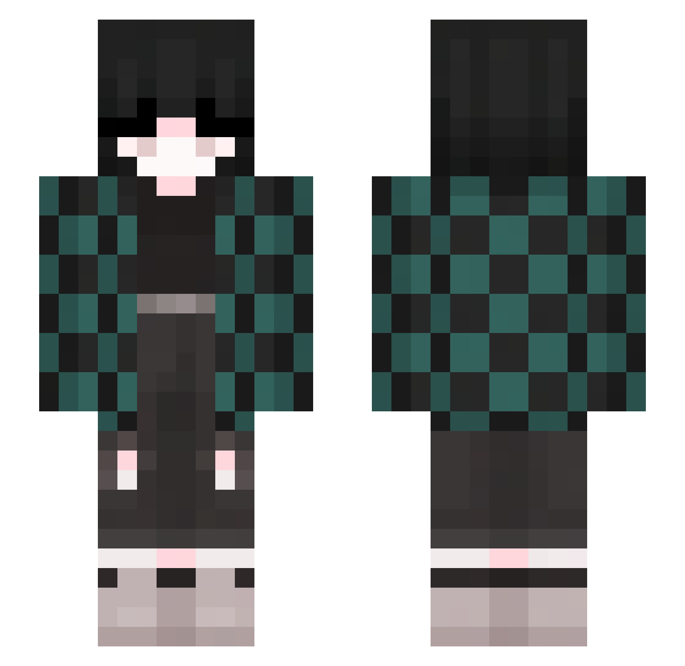 nurella Minecraft skin, front and back view