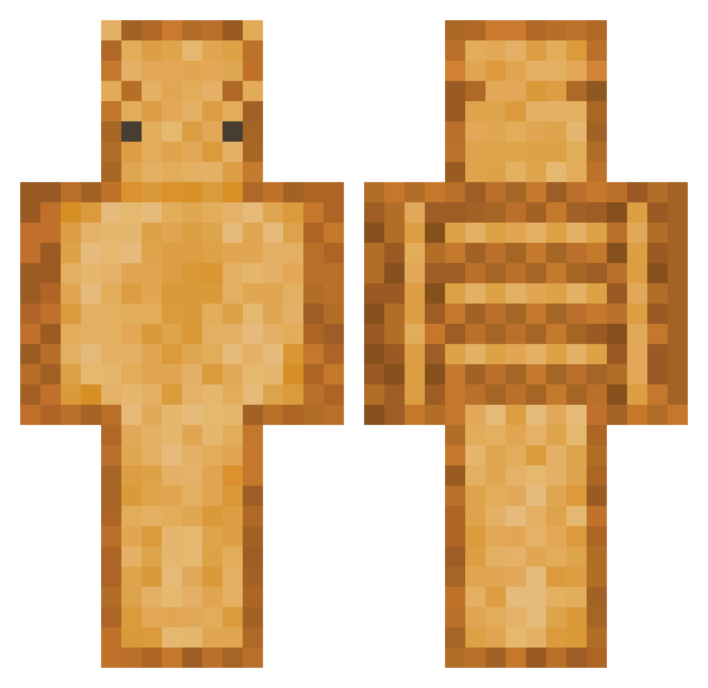 TheBreadTurtle Minecraft skin, front and back view