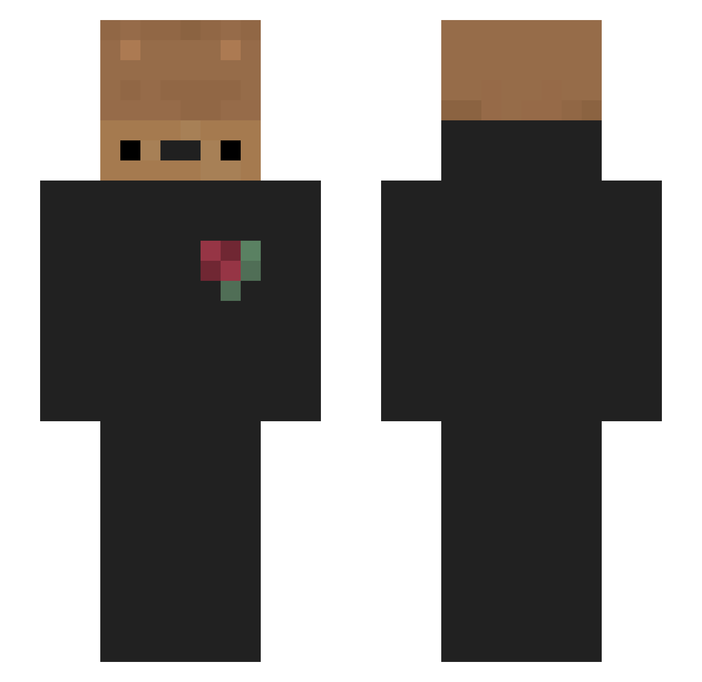 Vayss Minecraft skin, front and back view