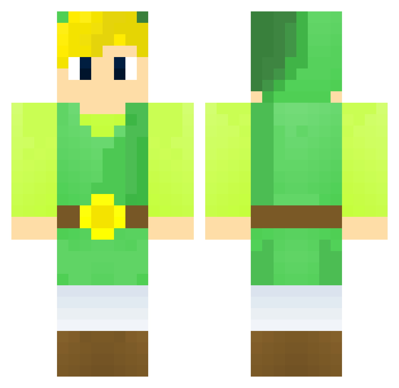 Boer Minecraft skin, front and back view