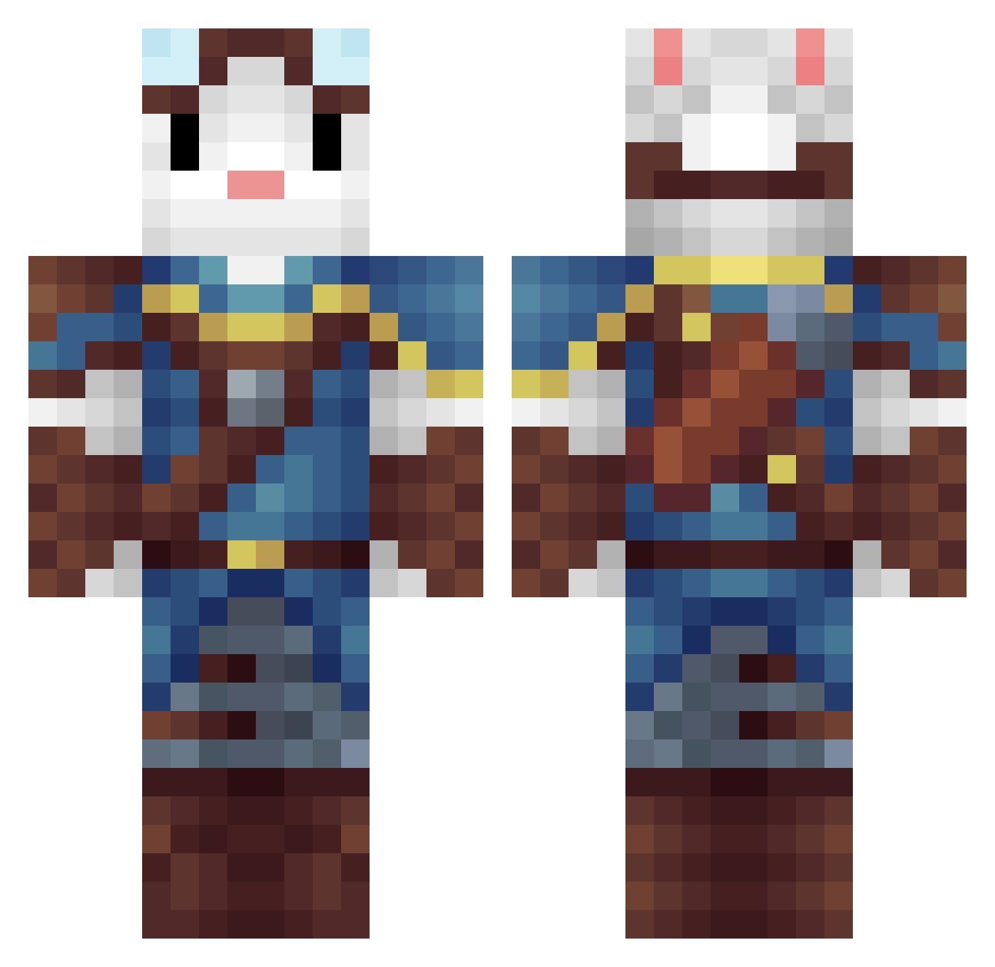 lobzicod Minecraft skin, front and back view