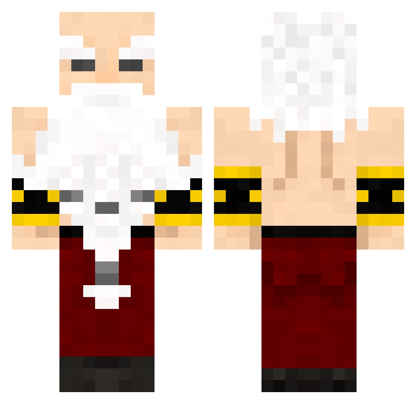 BrawnyGaming Minecraft skin, front and back view