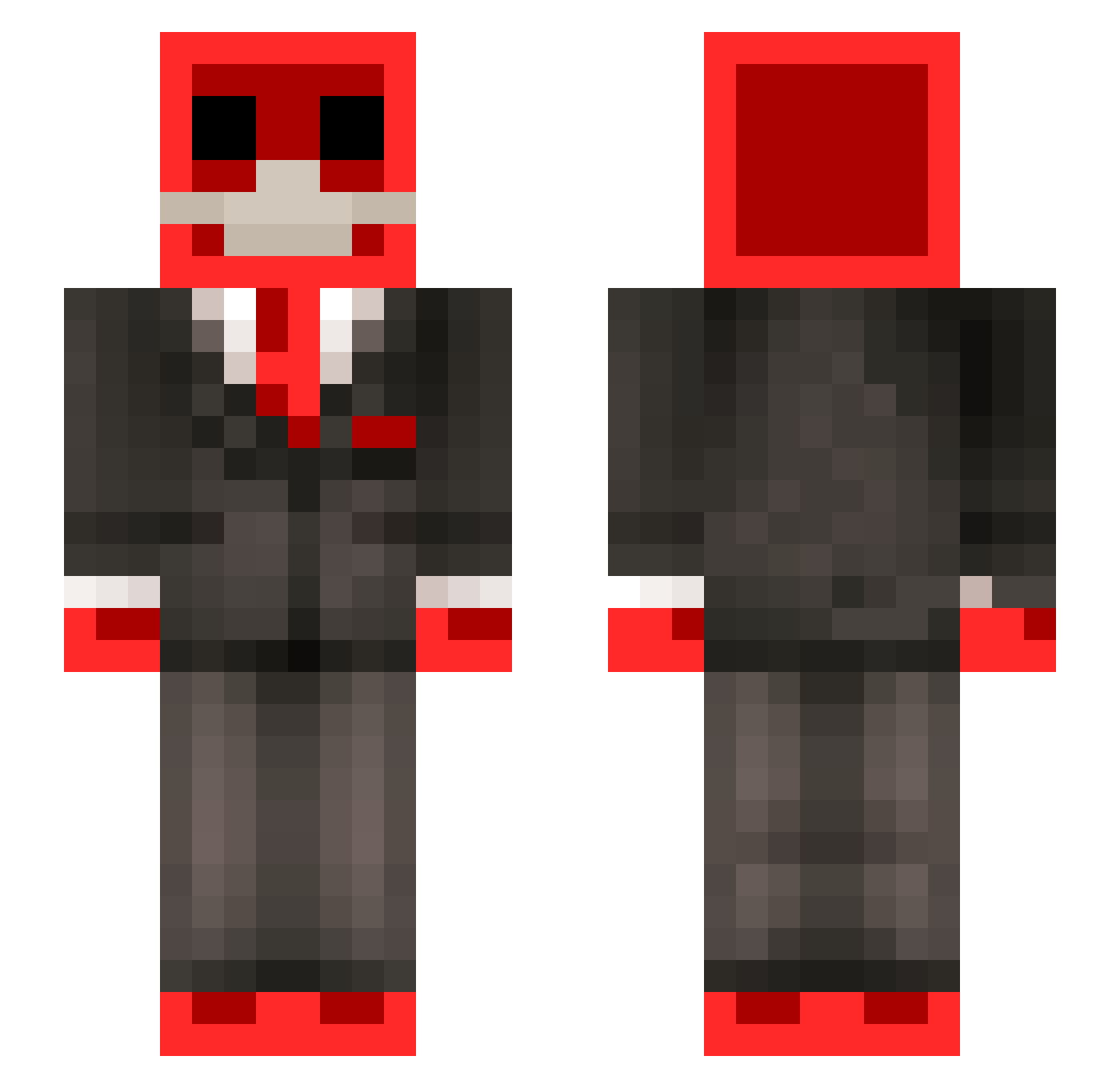 M1ck3t Minecraft skin, front and back view