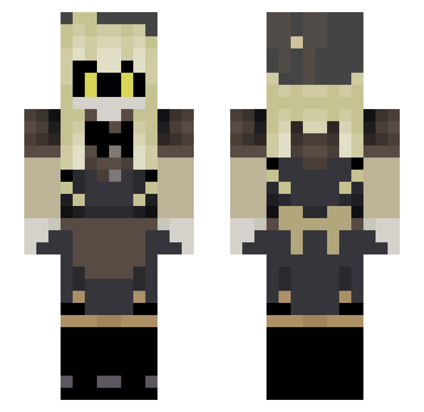 OctoTime Minecraft skin, front and back view