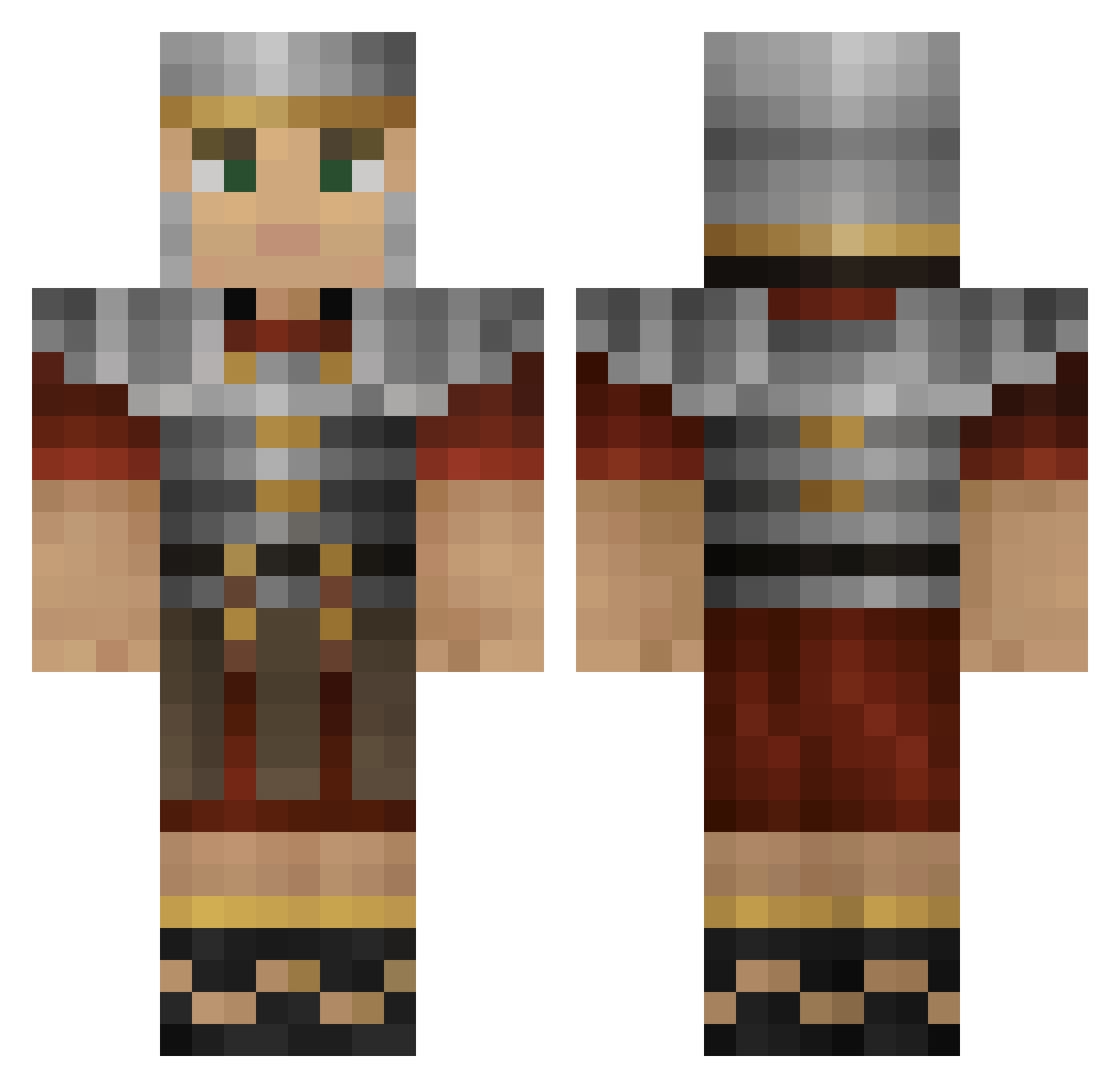 Clarissime_Vir Minecraft skin, front and back view