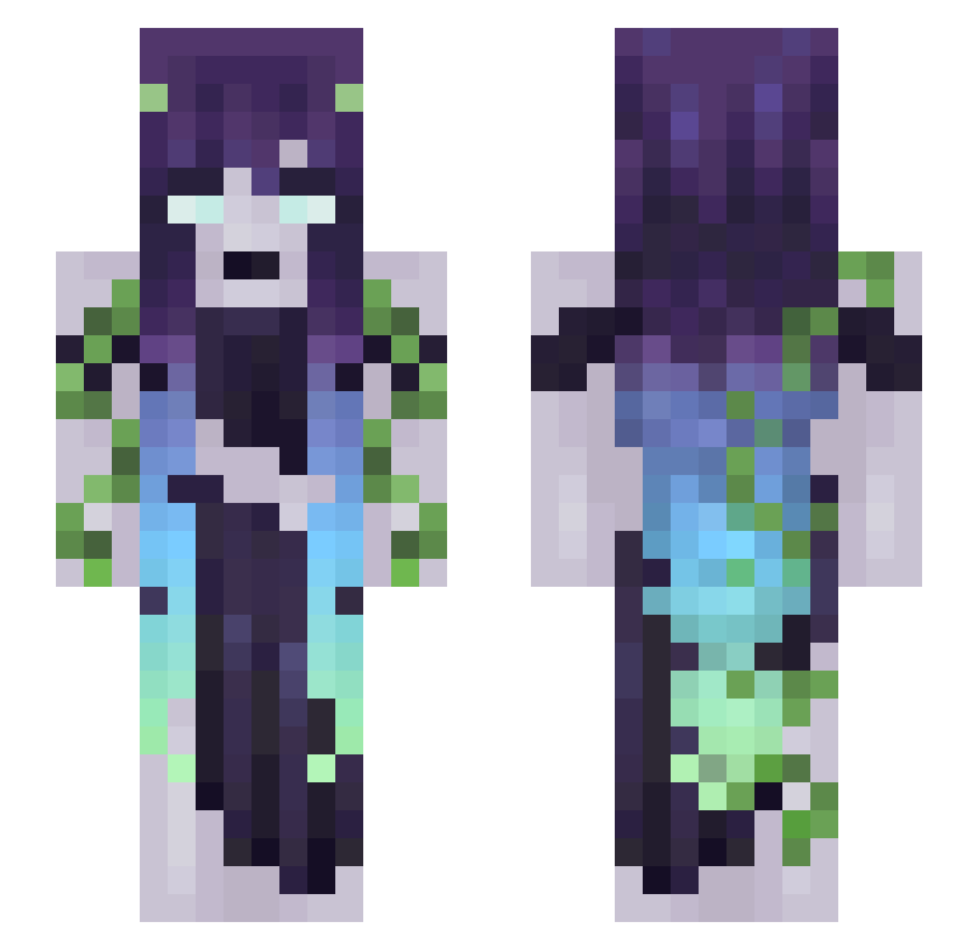 SkySword38 Minecraft skin, front and back view