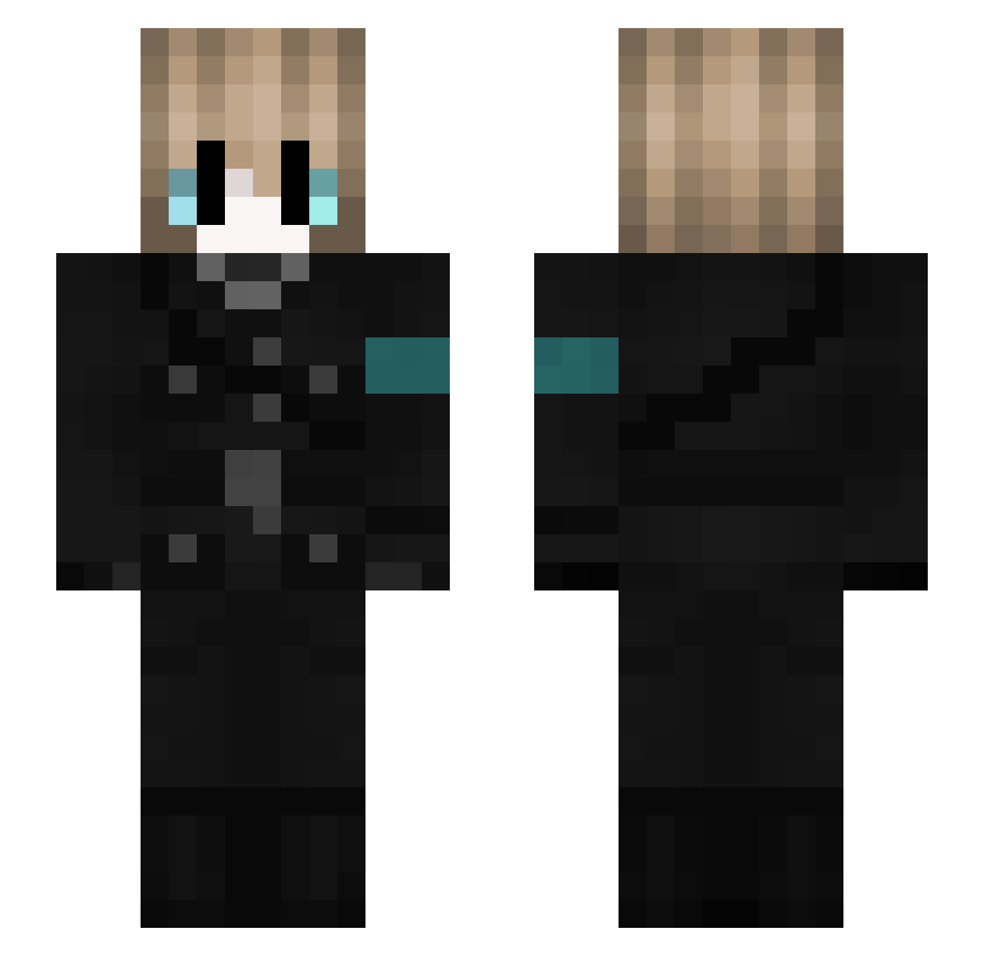 yat0s Minecraft skin, front and back view