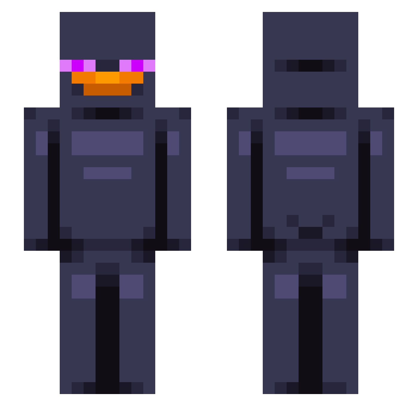 utet Minecraft skin, front and back view