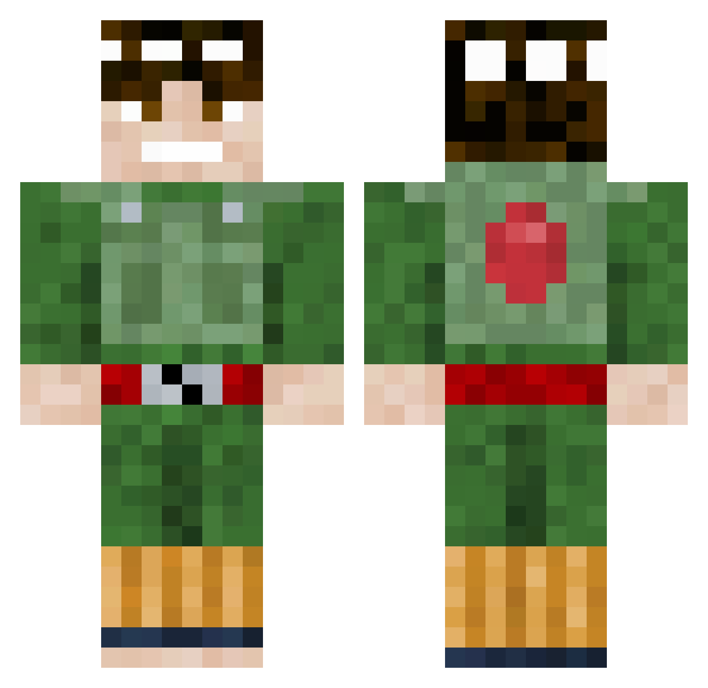 NINJAXOLOTL11 Minecraft skin, front and back view