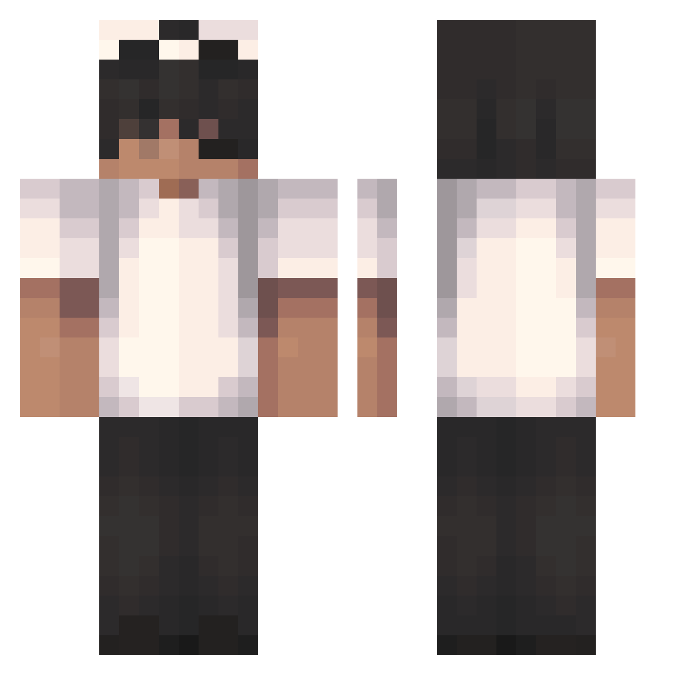 Kr1tiq Minecraft skin, front and back view